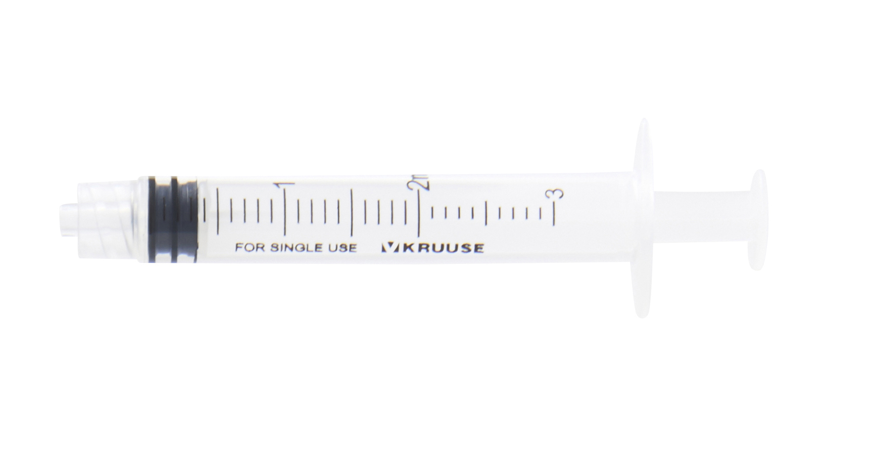 KRUUSE Disposable Syringe, 3-component, luer lock, 100/pk