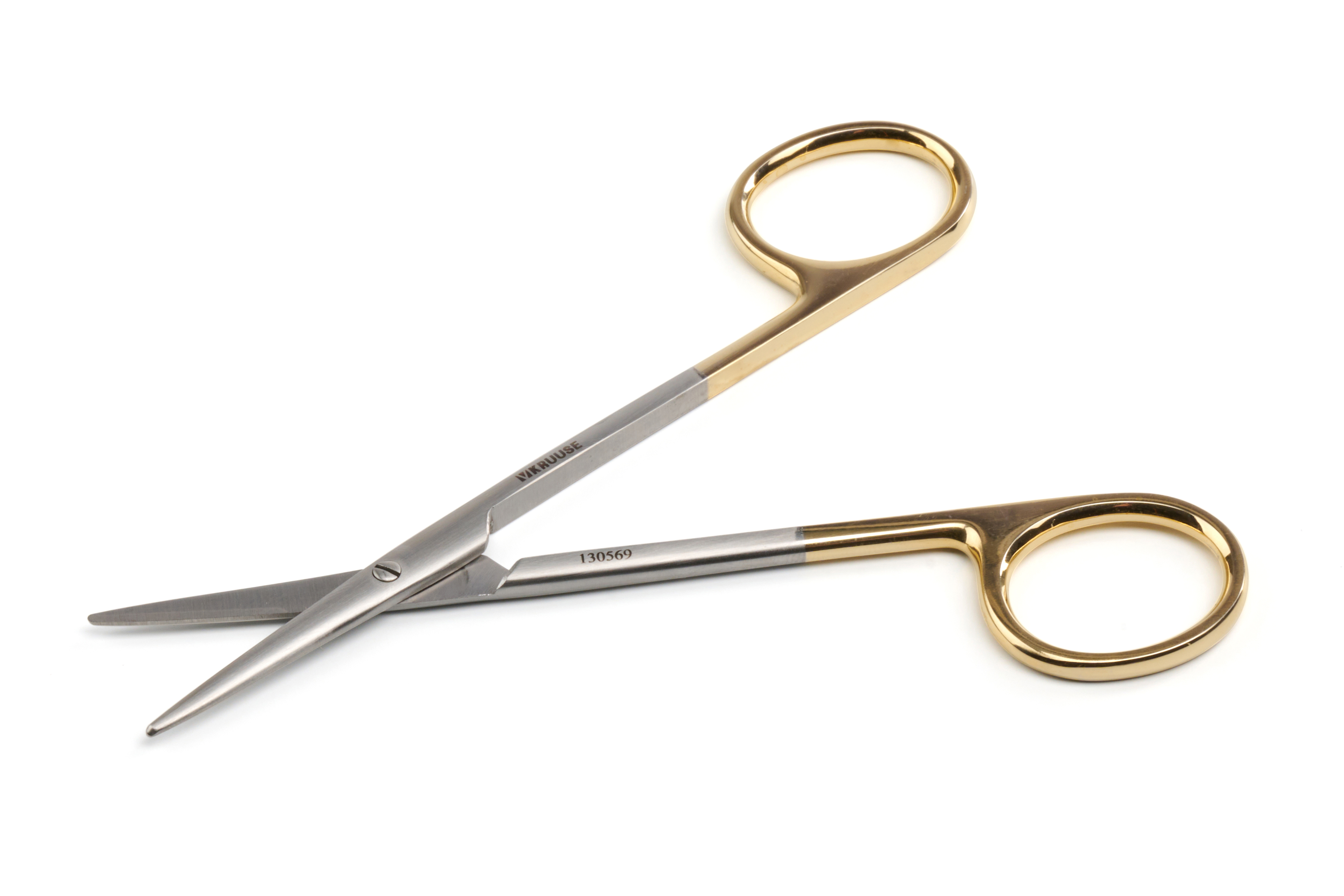 KRUUSE TC Gold Metzenbaum Scissors, blunt/blunt, straight