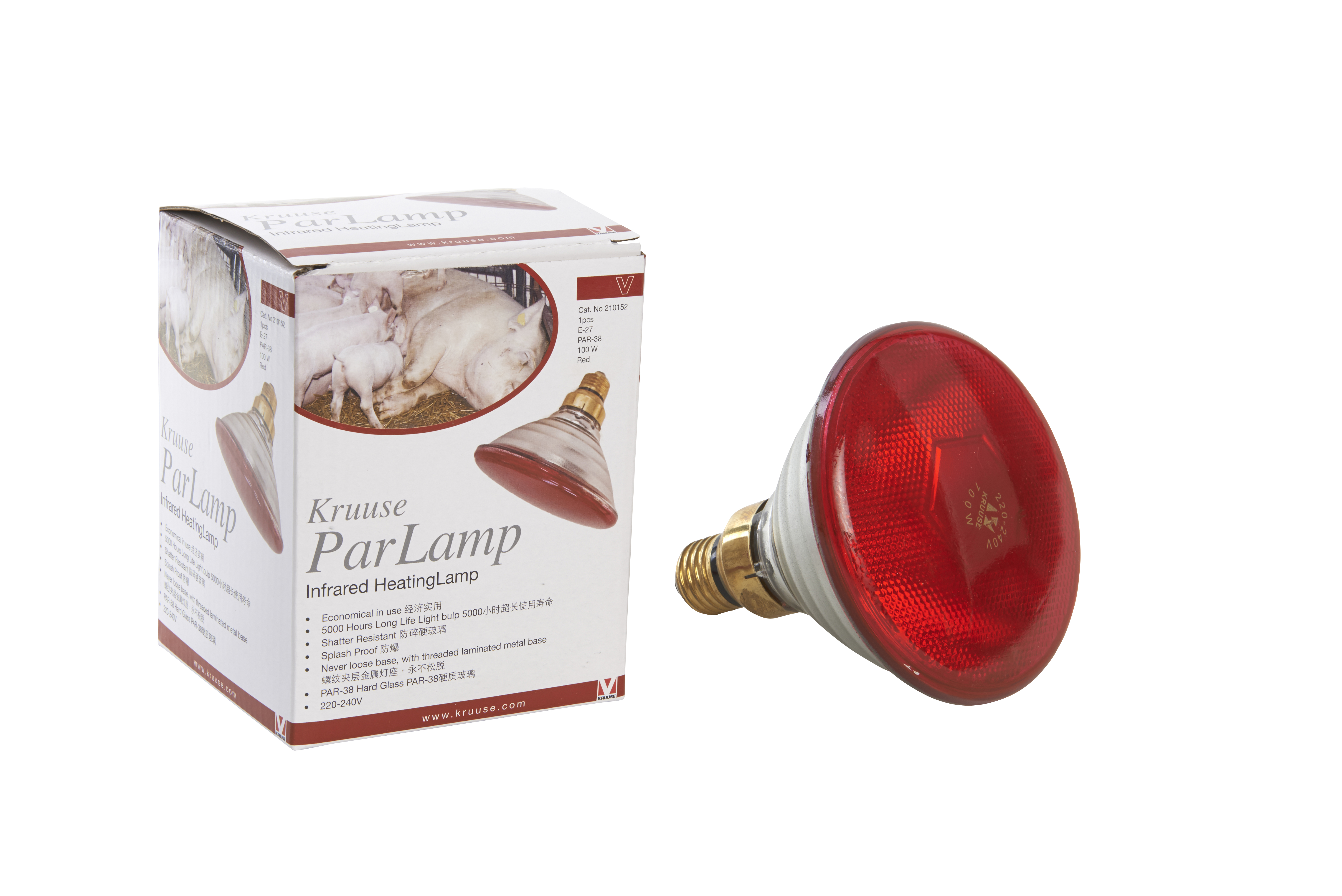 KRUUSE PAR-lamp heating lamp 100 W, red, 1/pk