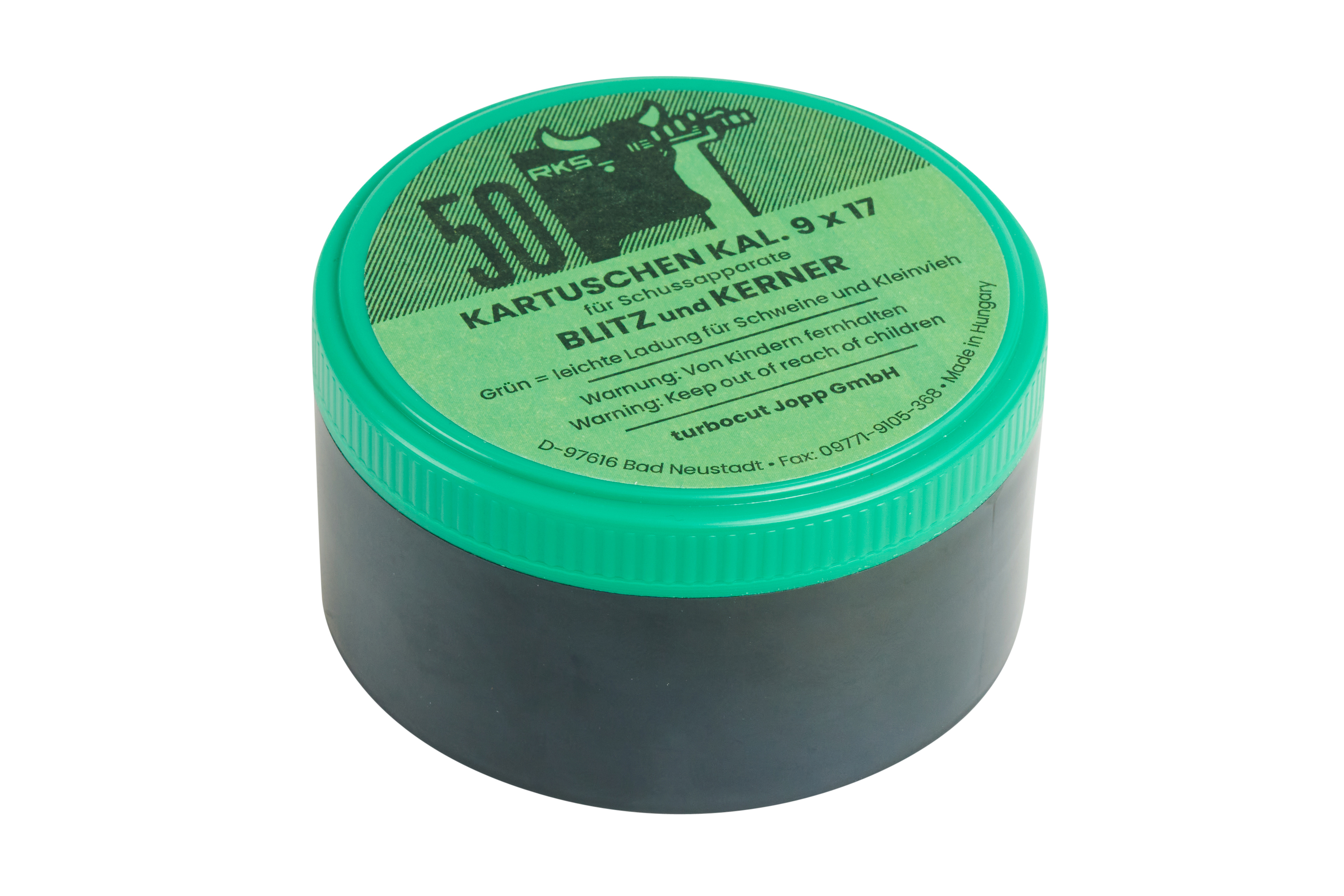 Cartridges, f/Blitz slaughter device, for smaller pigs and calves, green, 50/pk
