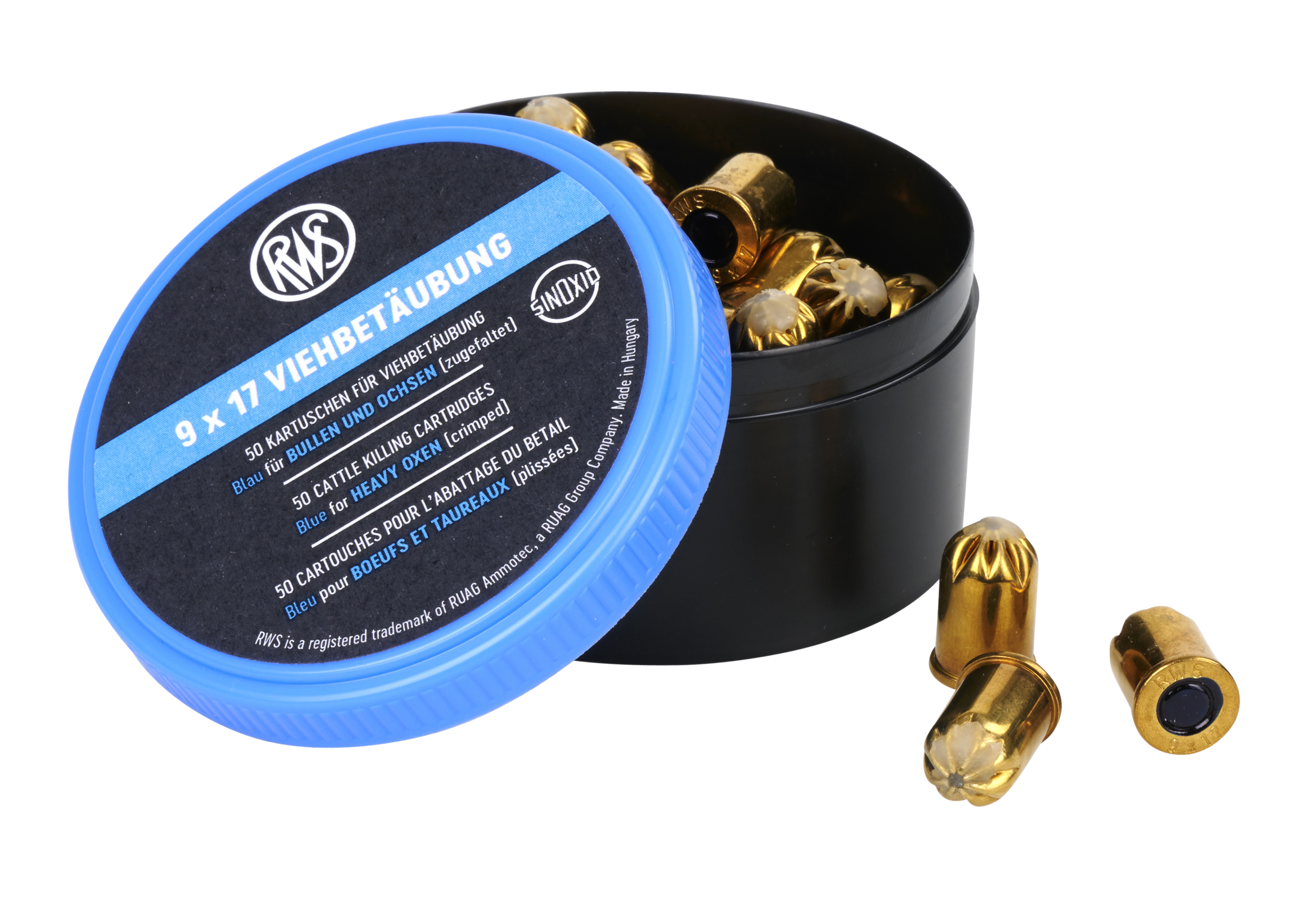 Cartridges, f/Blitz slaughter device, blue, 50/pk