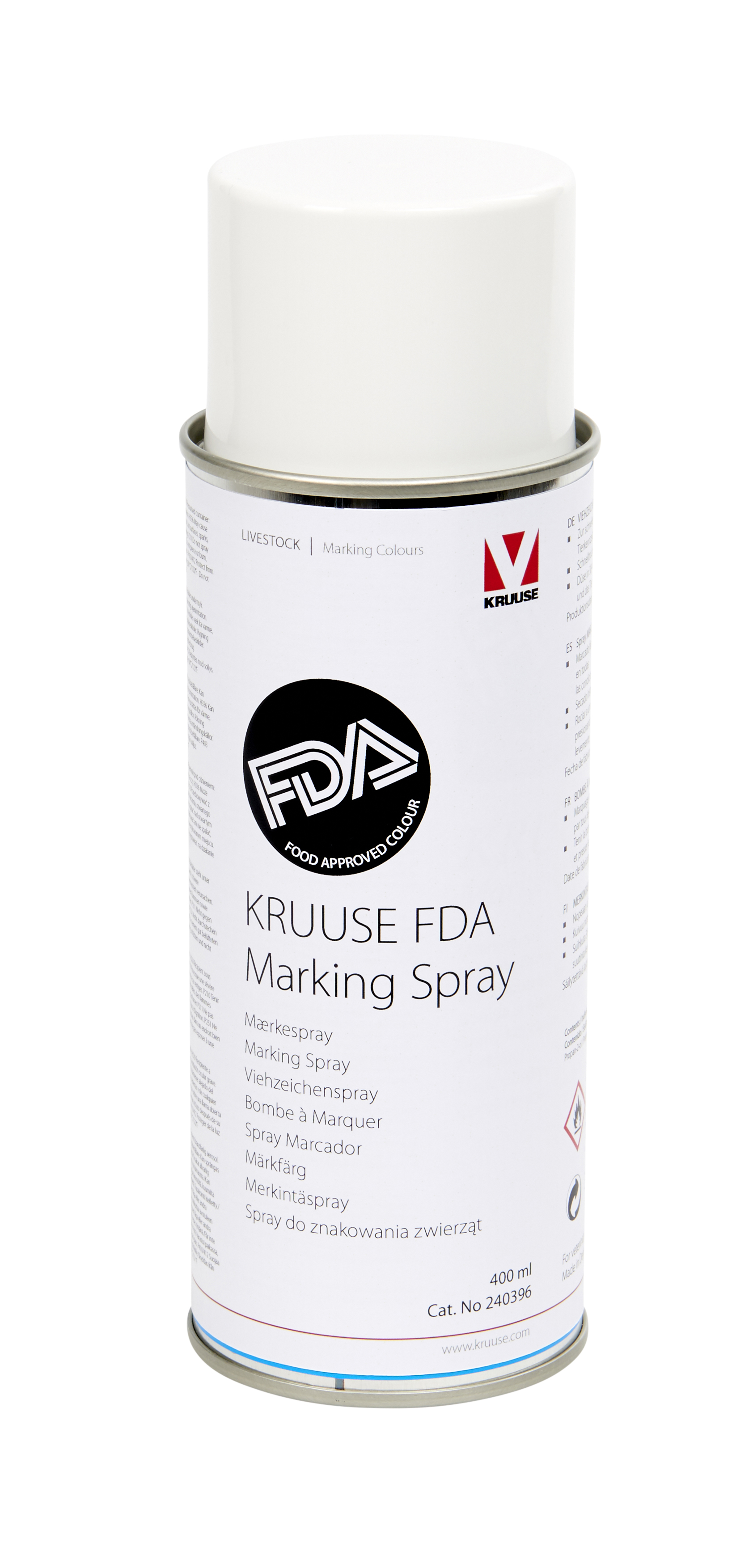 KRUUSE FDA marking spray, black, 400 ml, 12/pk