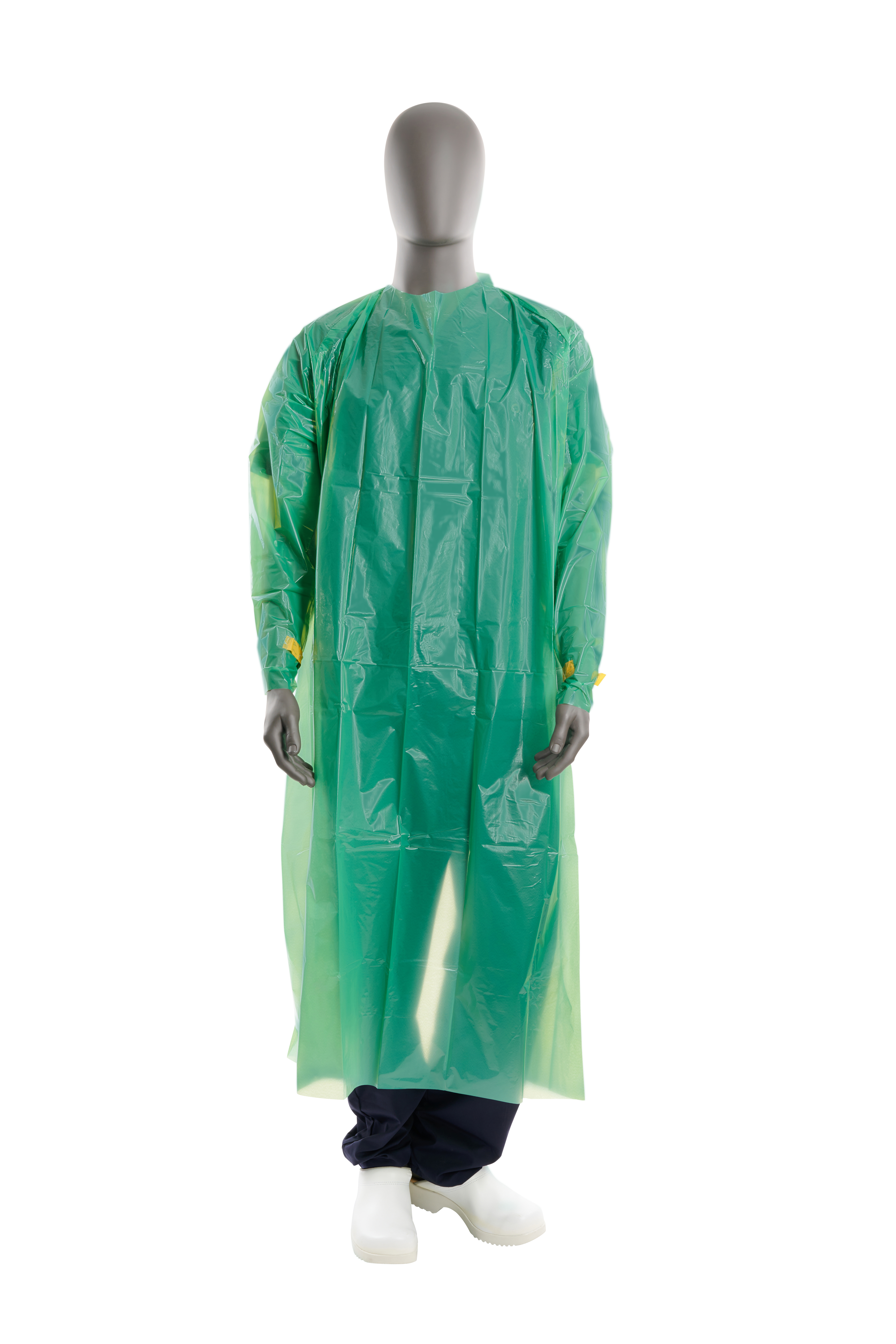 KRUTEX Disposable Coat, green, sterile, 25/pk