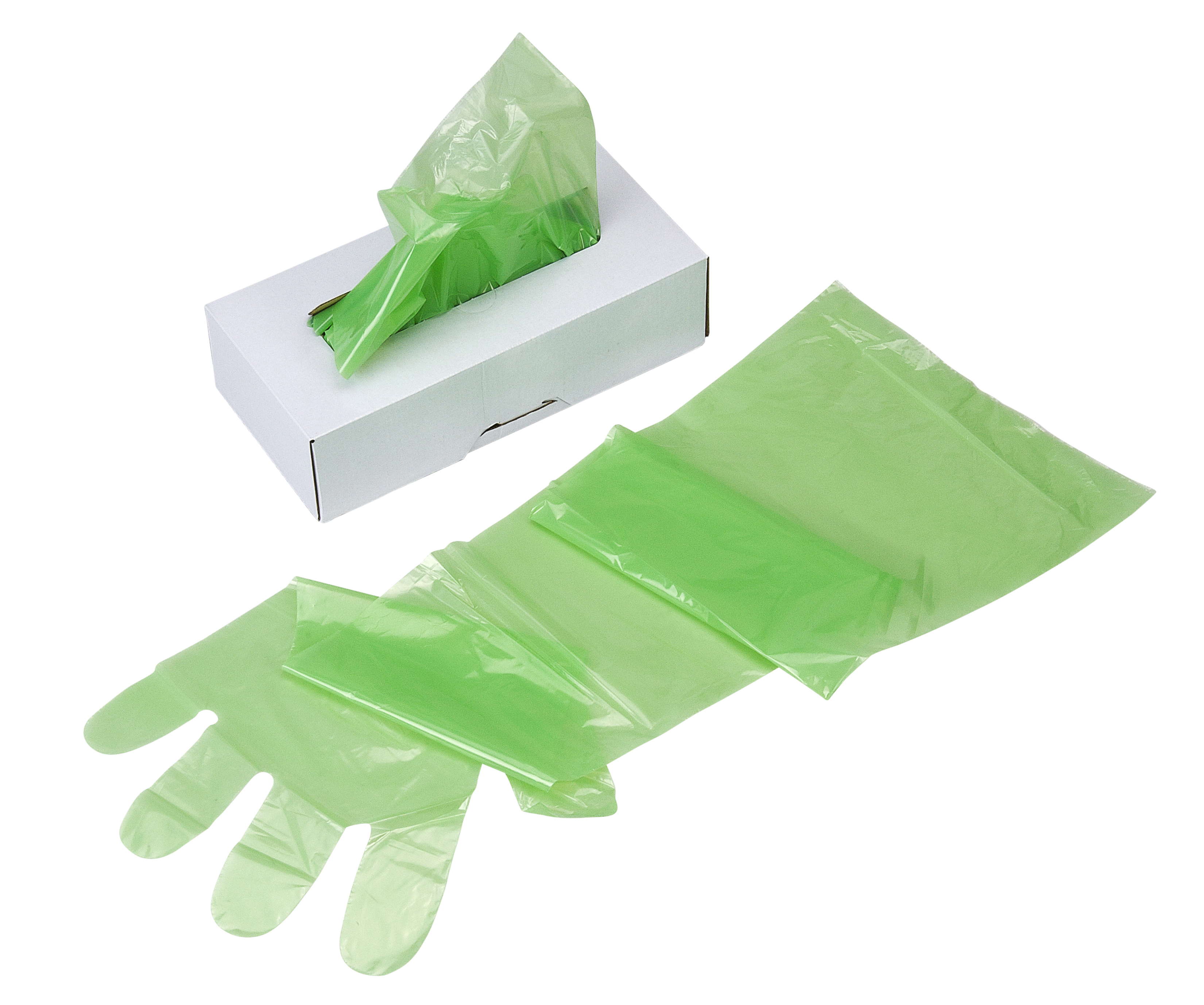 Green soft gloves, 100 pcs, neutral