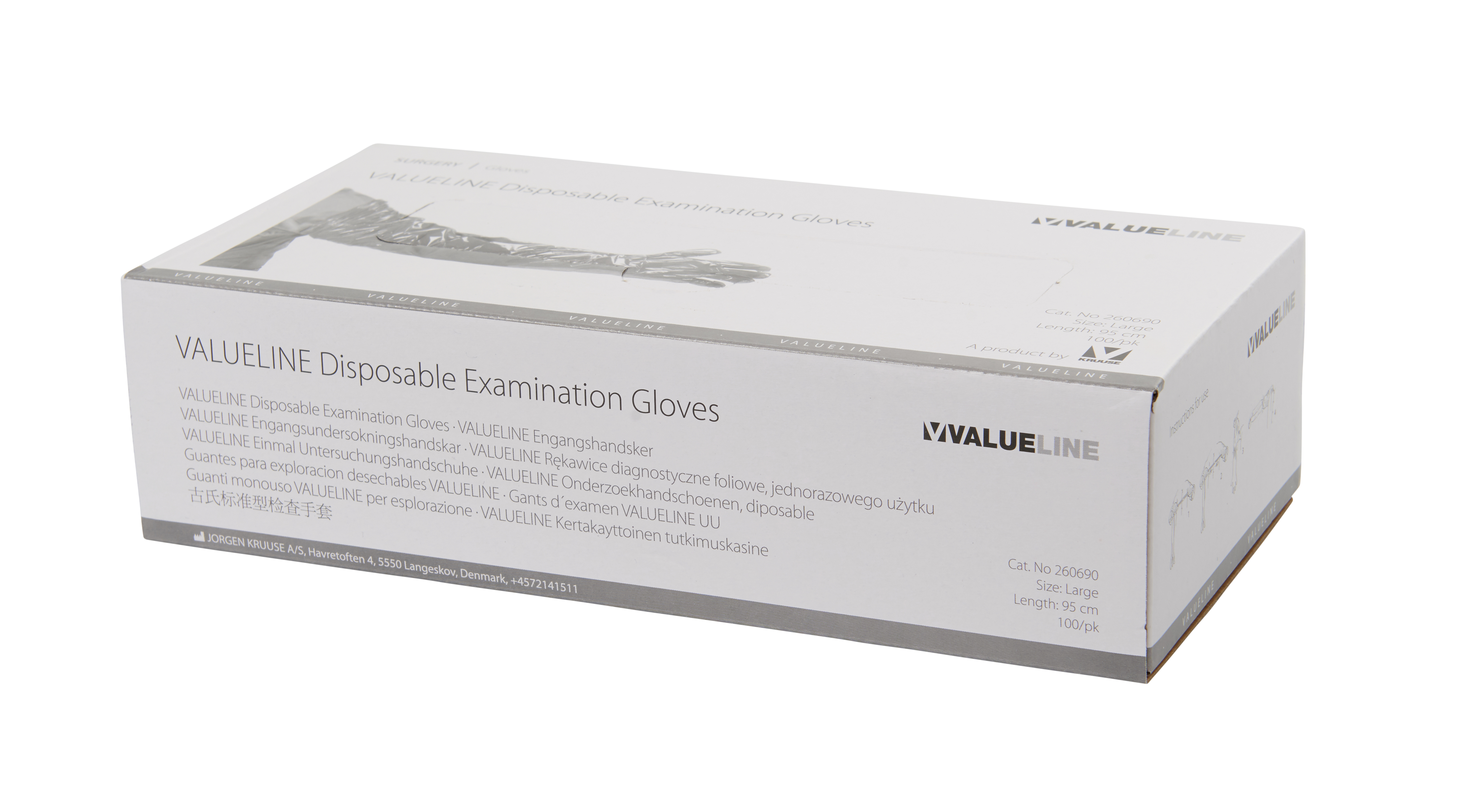 VALUELINE examination glove, 95 cm, 100/pk