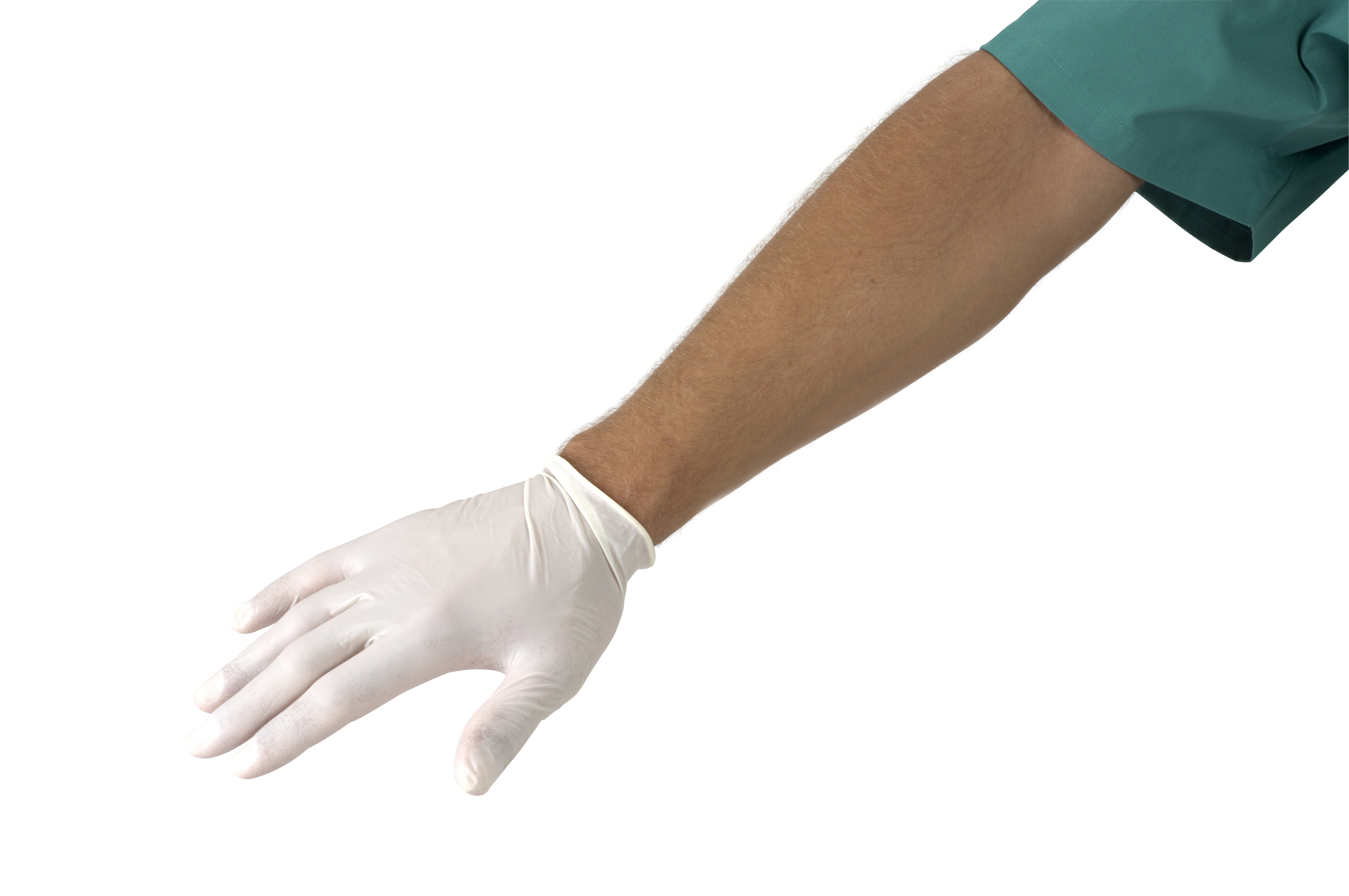 US-KRUTEX Latex PF Examination Gloves, S, 100/pk