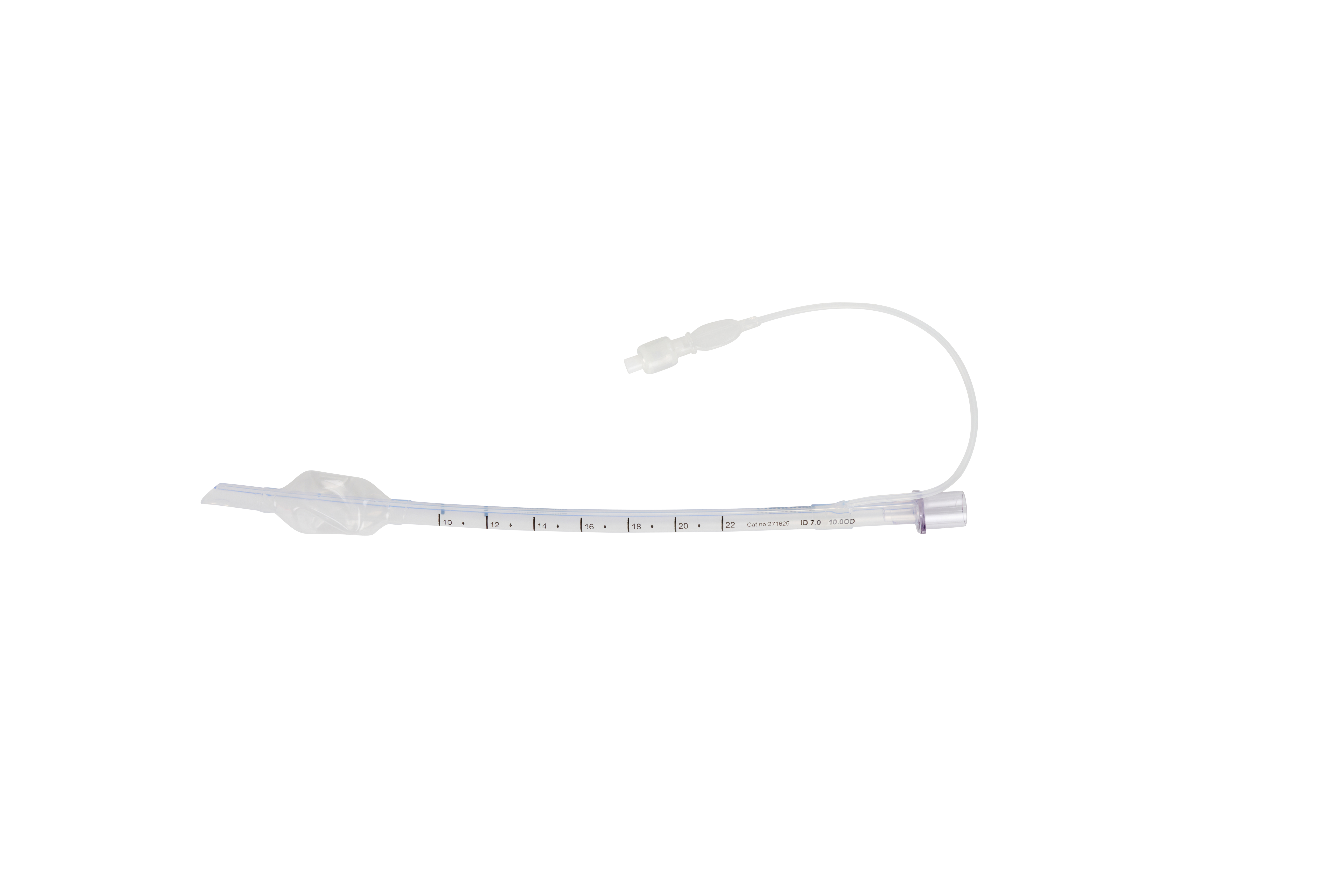KRUUSE Silicone Endotracheal Tube, w/cuff, w/connector, ID 7.0 mm, OD 10.0 mm, 30 Fr x 30 cm (11.8'')
