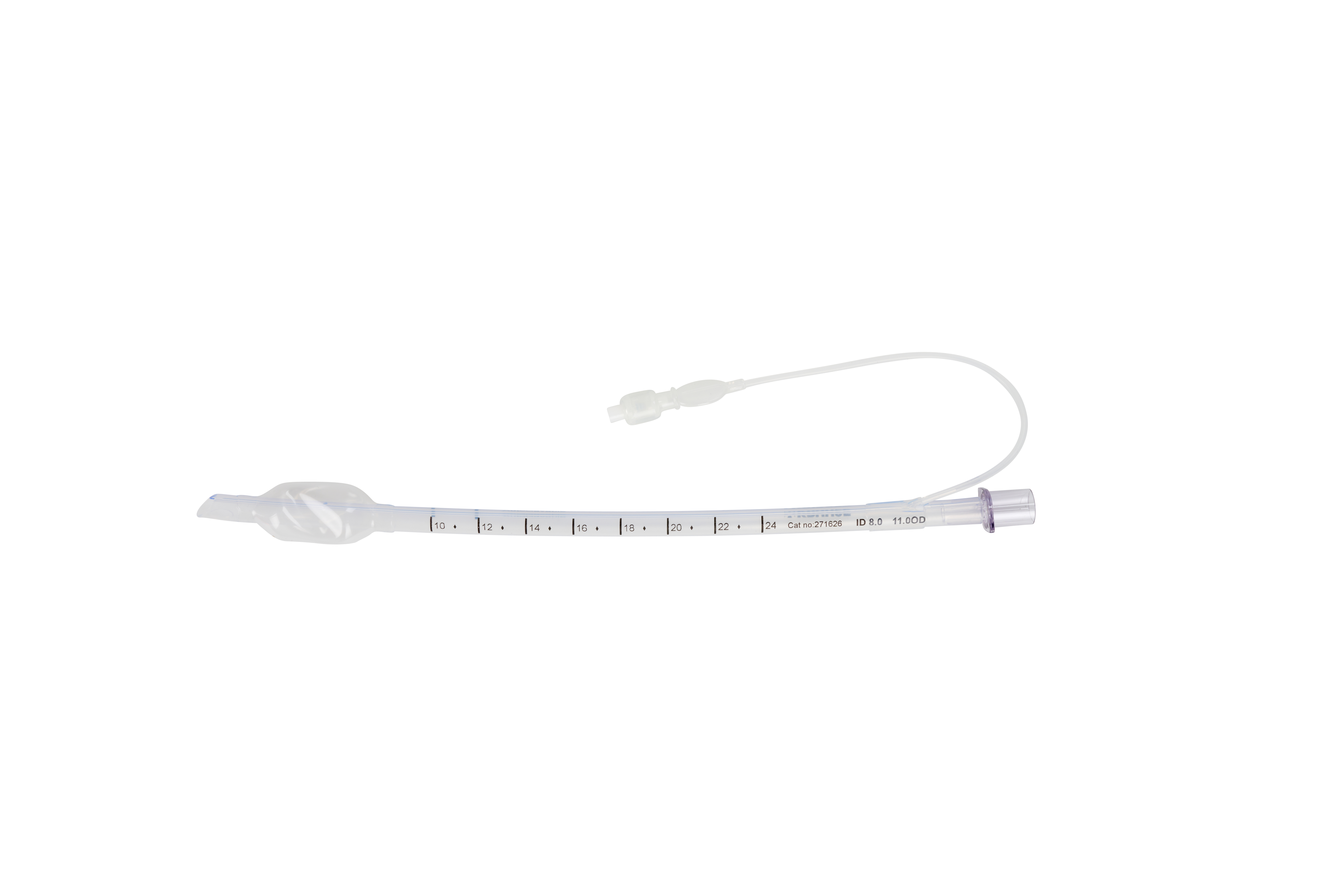 KRUUSE Silicone Endotracheal Tube, w/cuff, w/connector, ID 8.0 mm, OD 11.0 mm, 33 Fr x 33 cm (13'')
