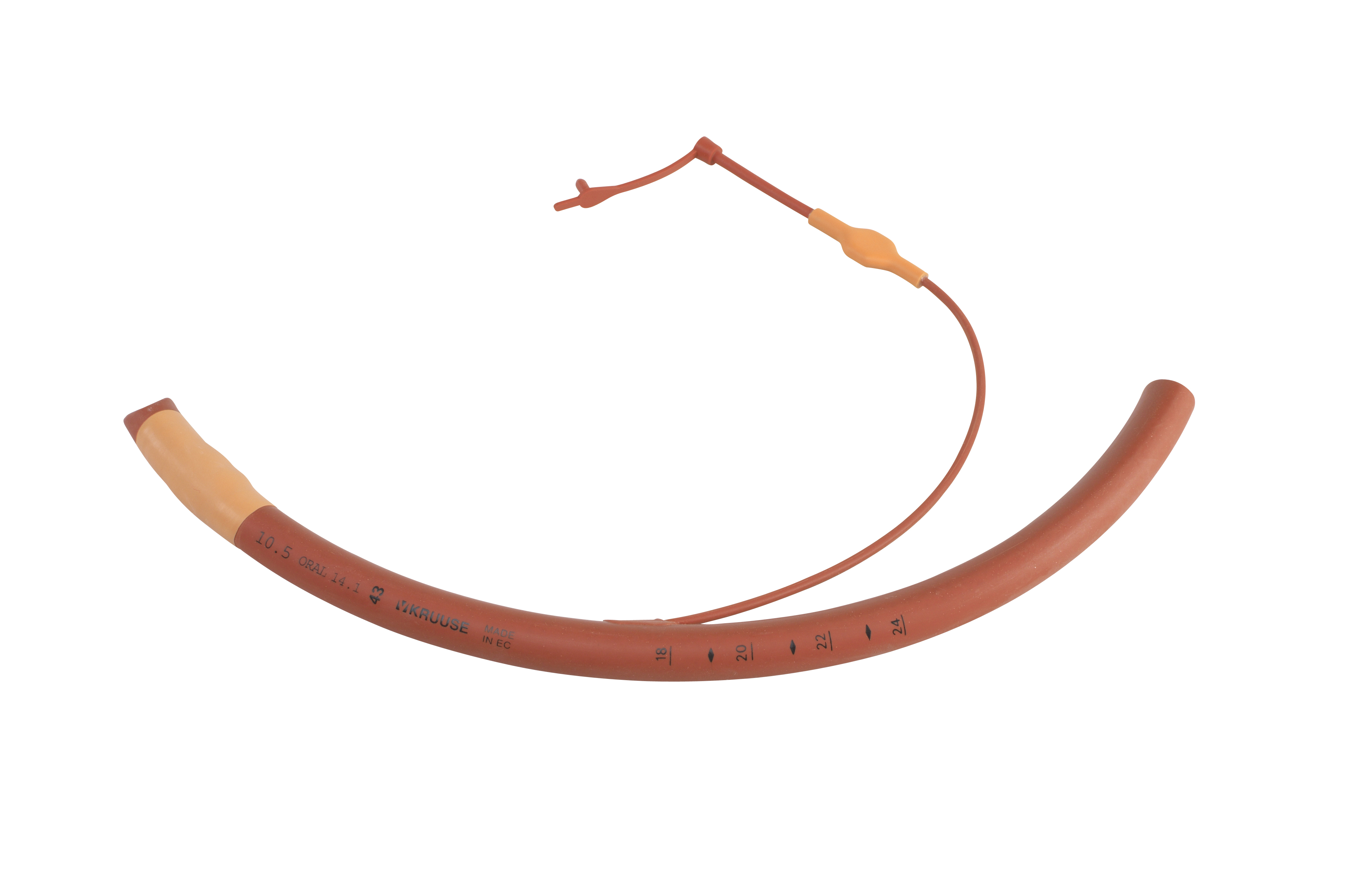 KRUUSE Endotracheal Catheter, with cuff, ID 10.5 mm, OD 14.1 mm, 42 Fr x 35 cm (13.8'')