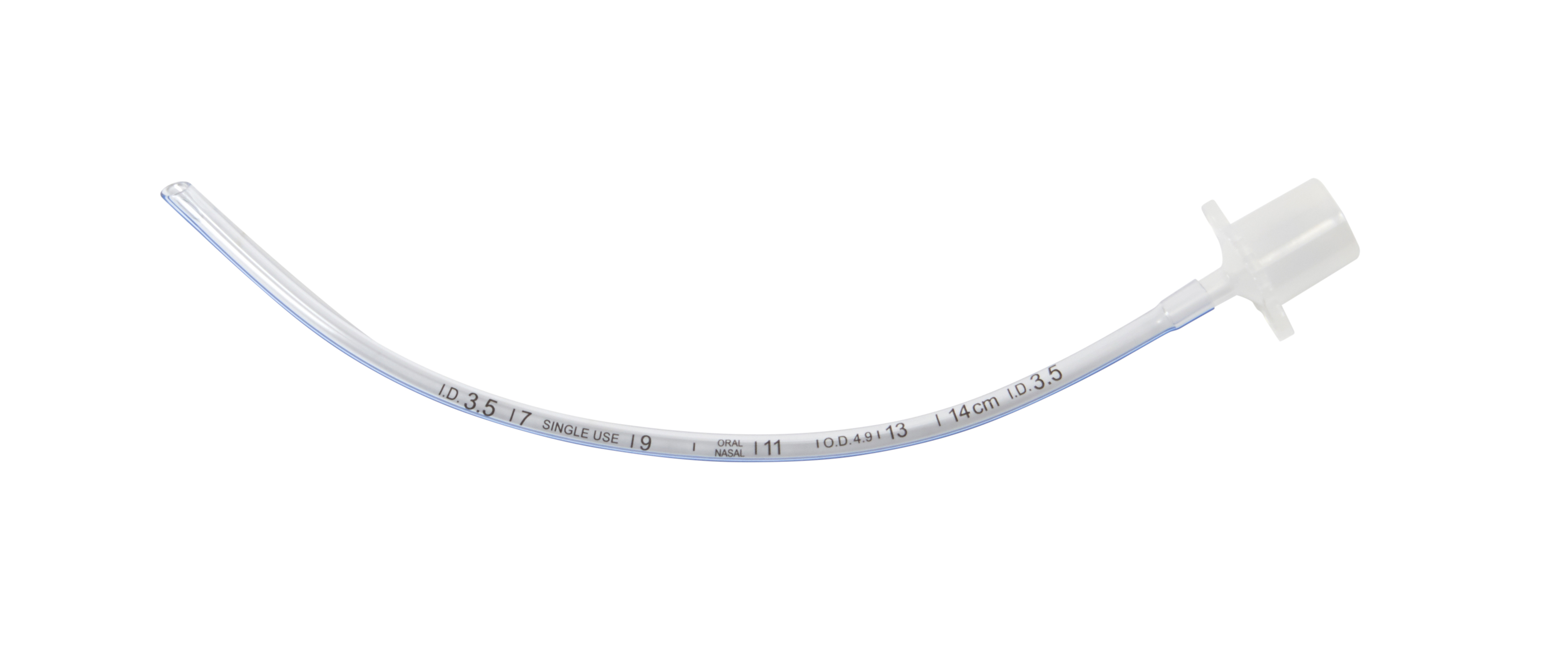 KRUUSE PVC Endotracheal Tubus, without cuff, ID 3.5 mm, OD 4.9 mm, 15 Fr x 18.5 cm (7.3''), 10/pk