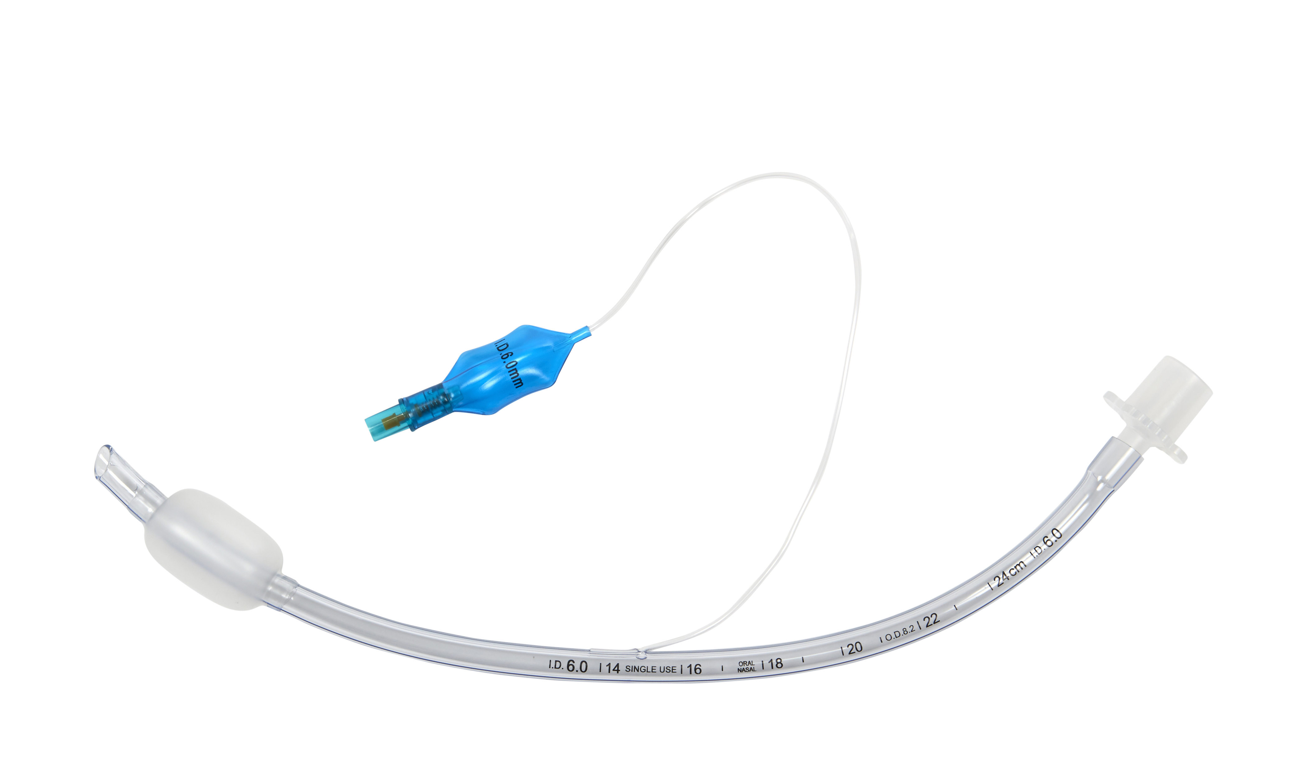 KRUUSE PVC Endotracheal tube 6.0 mm with cuff, 10/pk