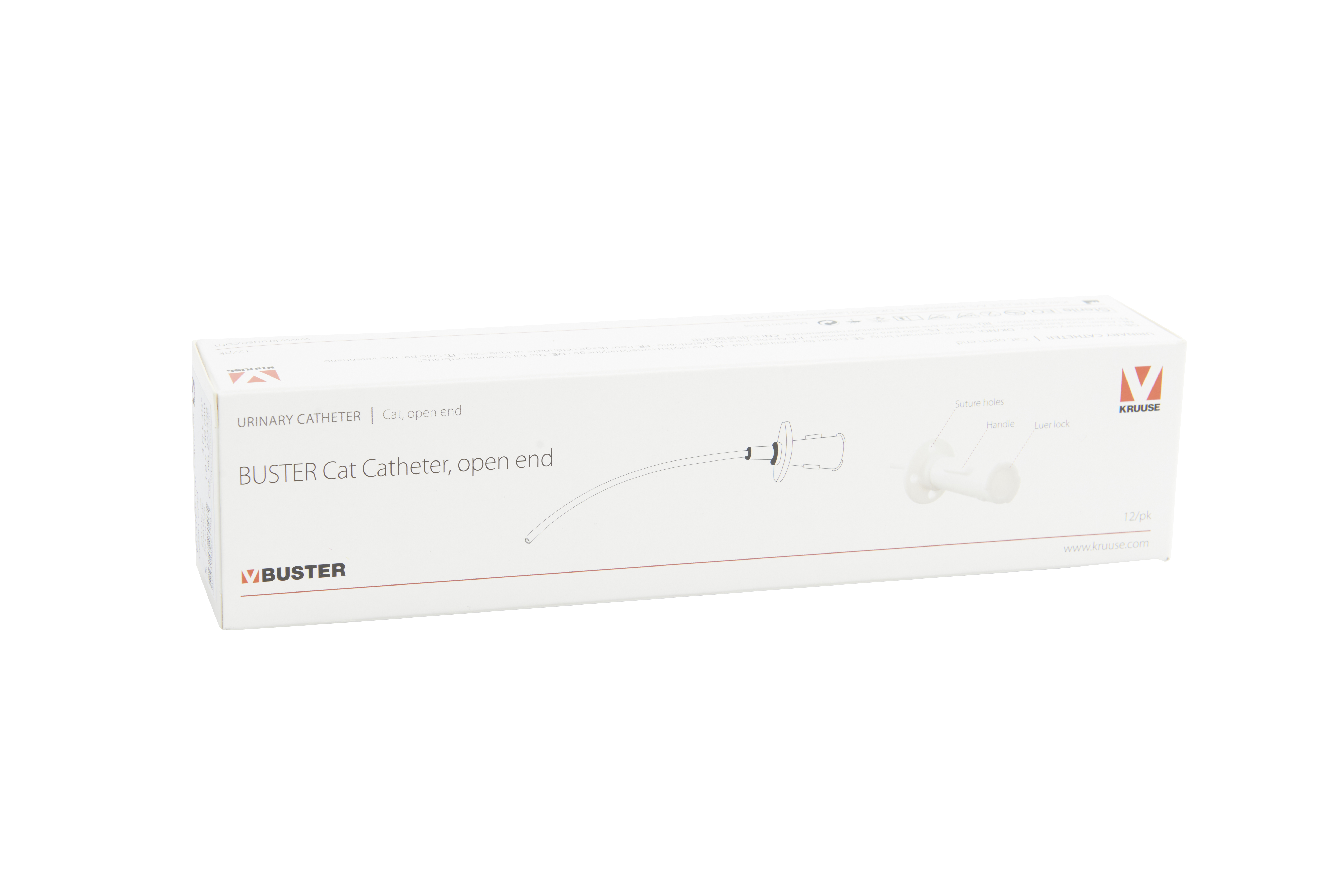 BUSTER sterile cat catheter 1.0 x 130 mm, open end, without stylet, 12/pk