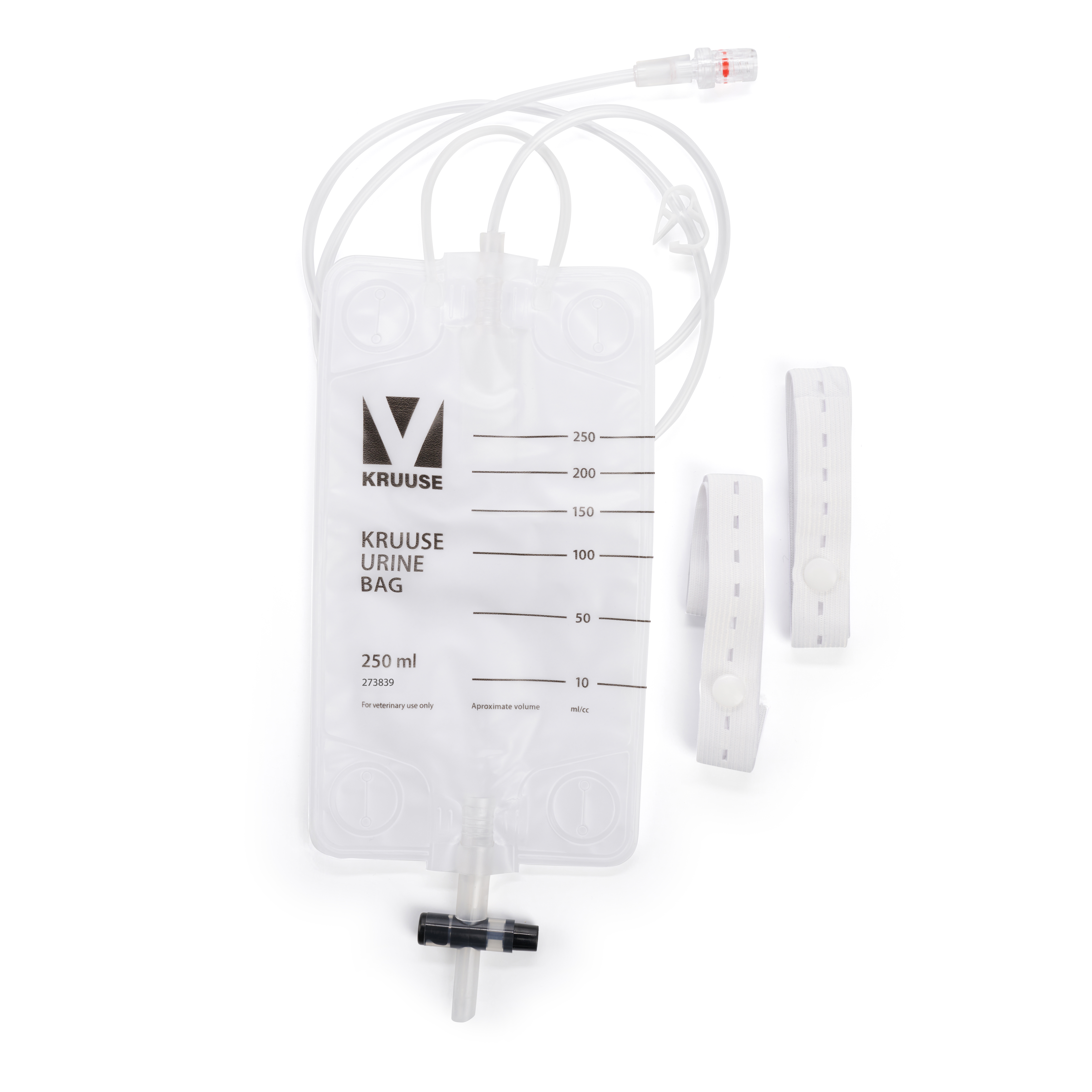KRUUSE Urine Bag, 250 ml, 360° Swivel Luer Lock, 5/pk