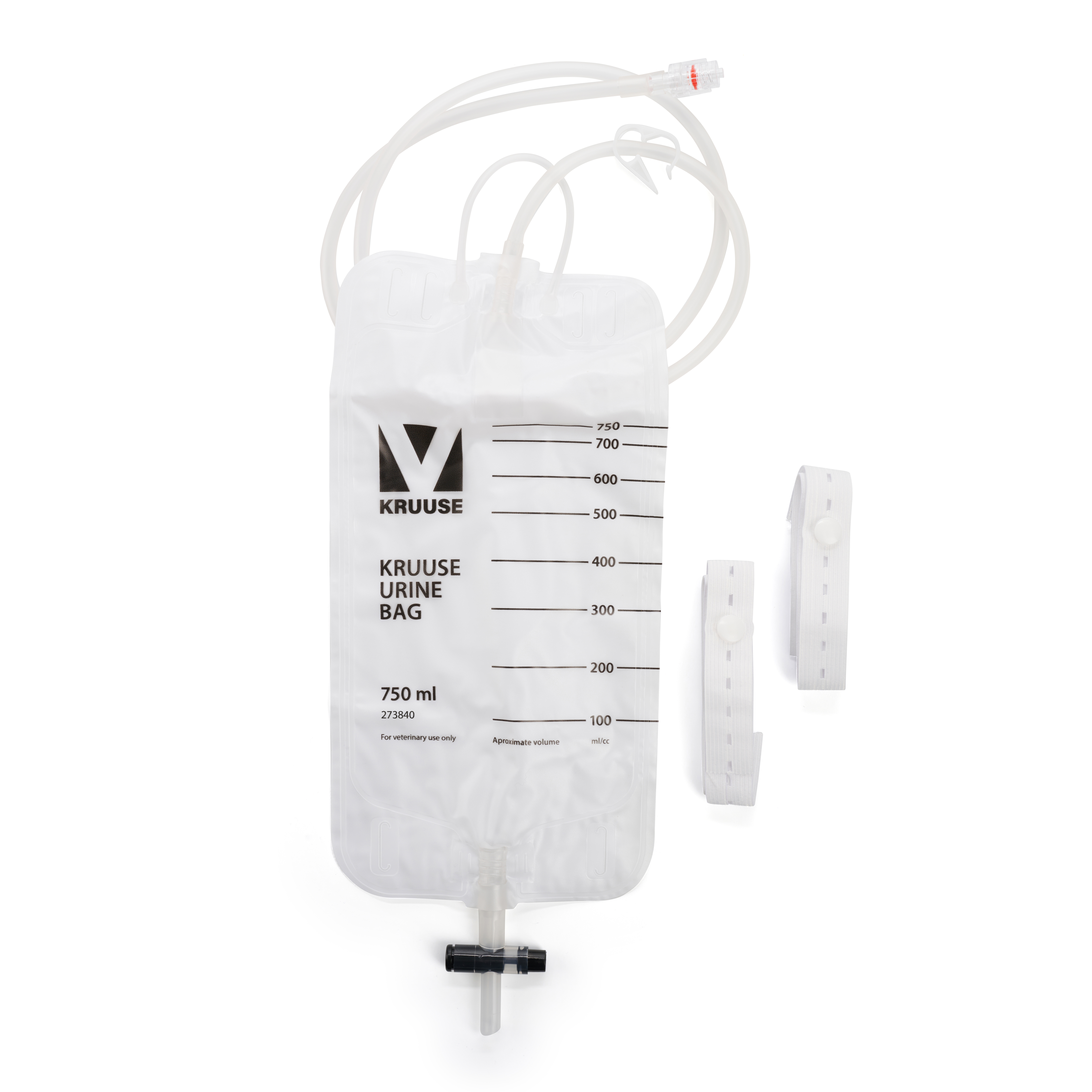 KRUUSE Urine Bag, 750 ml, 360° Swivel Luer Lock, 5/pk