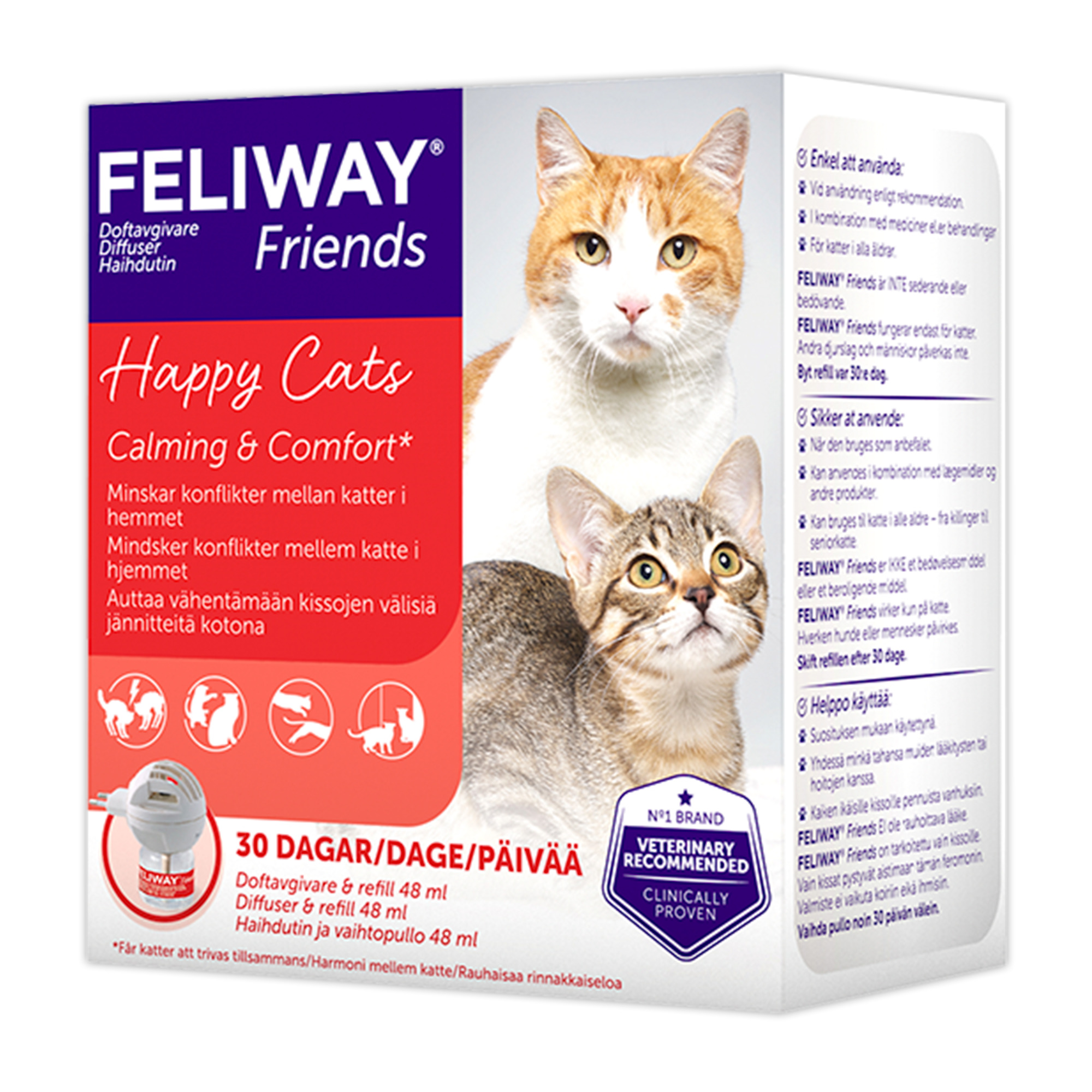 FELIWAY Friends Doftavgivare, komplett, kattferomon, 48 ml, 1 st