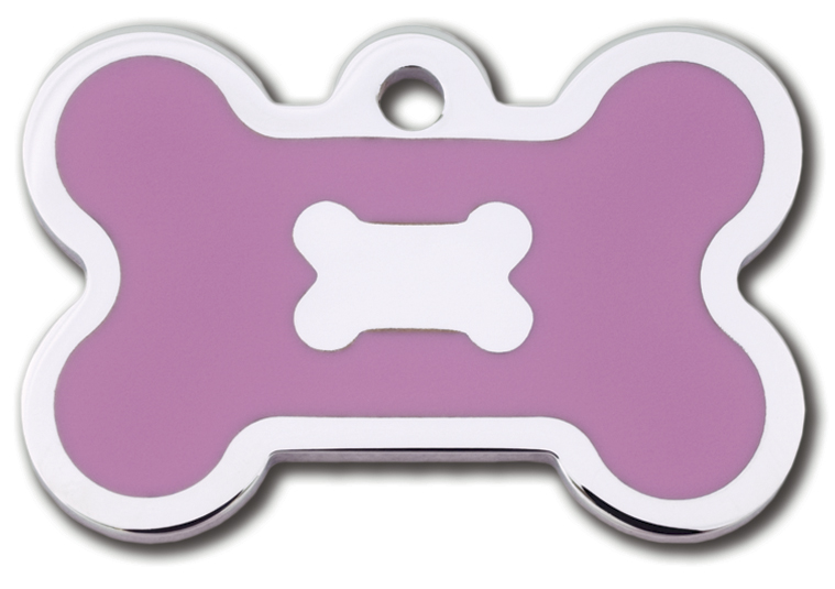 PetScribe tag Bone large, Epoxy Fill - Rosa/vitt ben, 5 st.