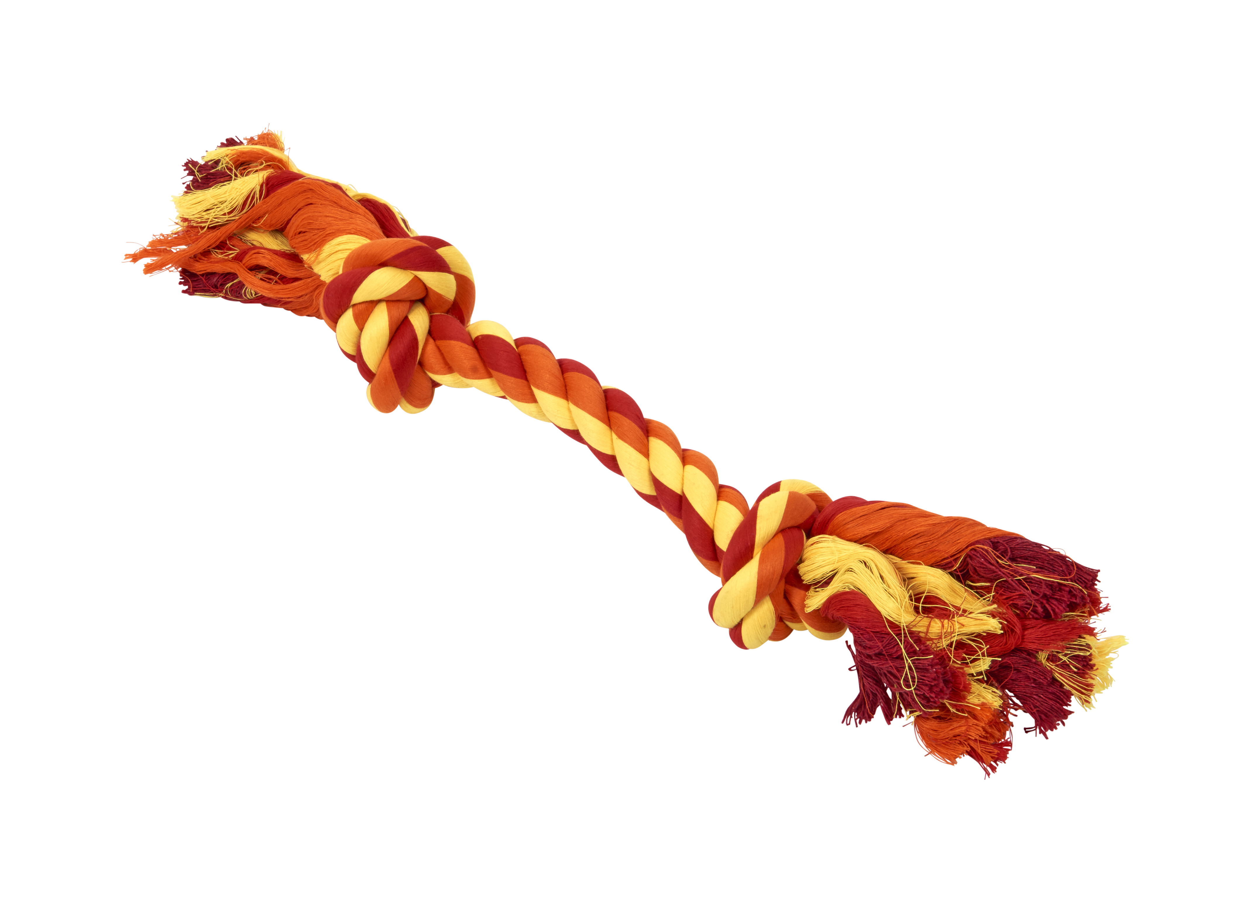 BUSTER Colour Dental Rope 2-Knot, red/orange/yellow, x-large, 40 cm