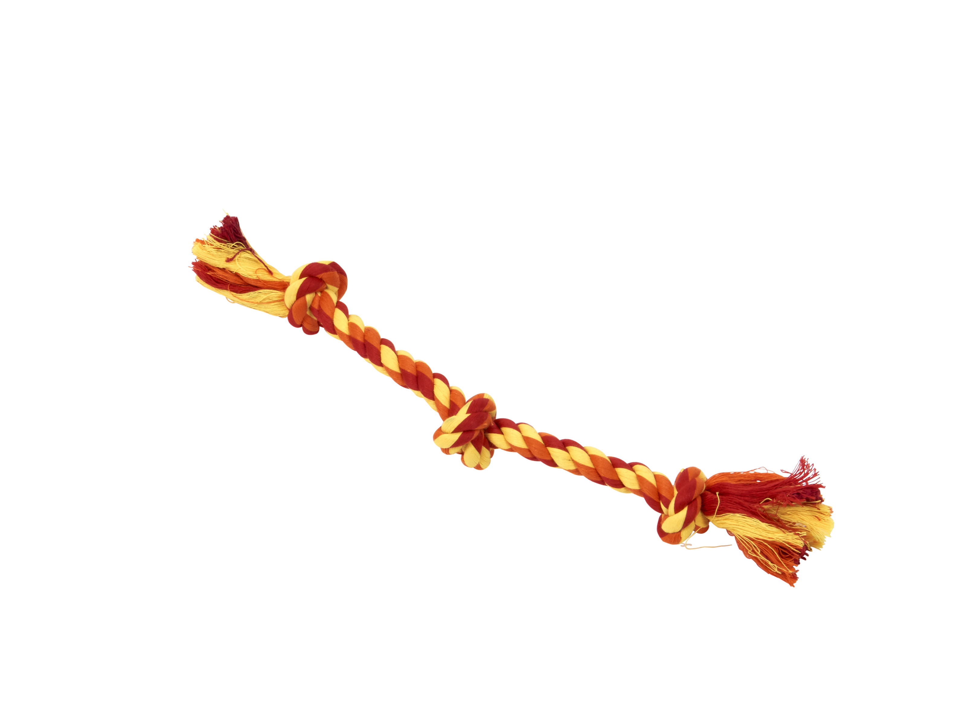 BUSTER Colour Dental Rope 3-Knot, red/orange/yellow, x-small, 25 cm