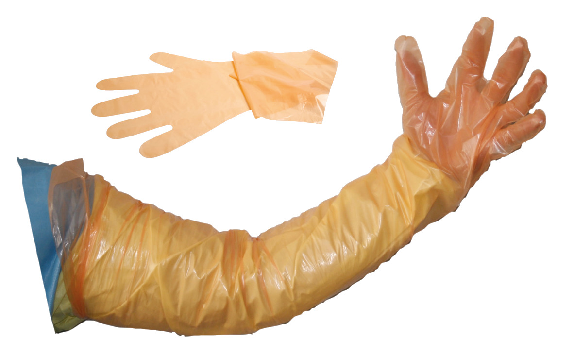 CVET Veterinærhandsker, sensitive, orange, mand, 100 stk.
