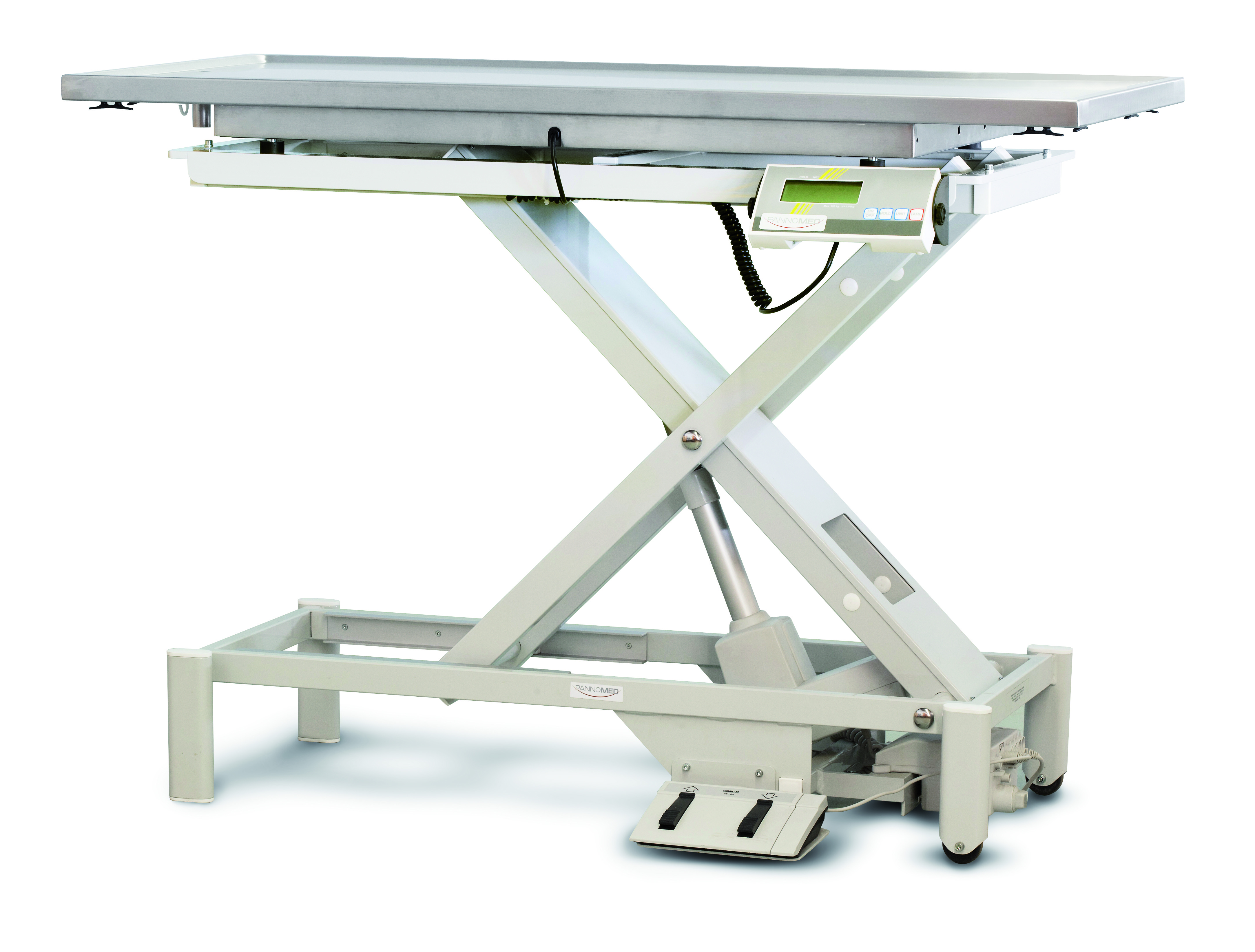 Vet Lift table, electric with synthetic table top and scales