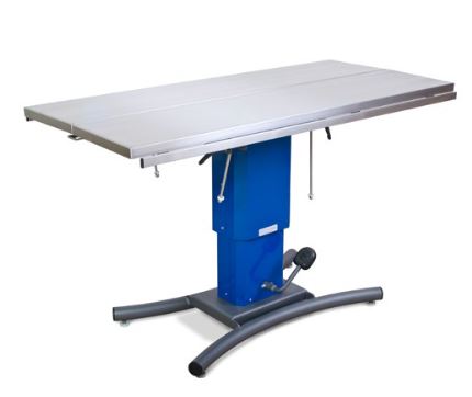 Eco-Lift Operationsbord V-top med värme, hydraulisk, 147x60 cm, blå
