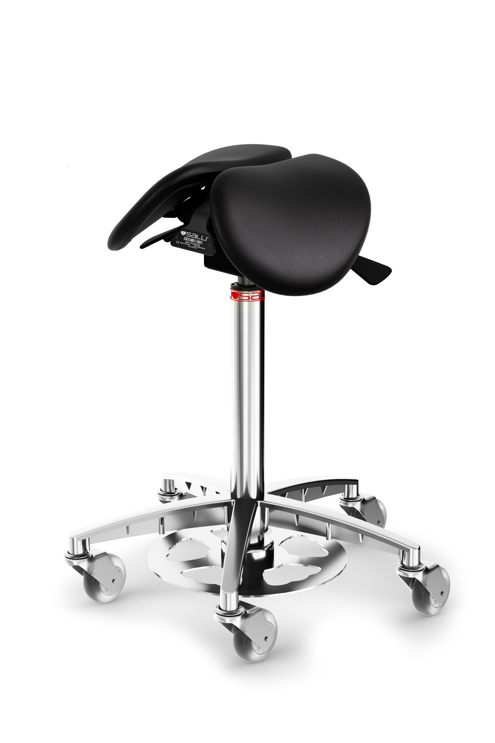 Salli MultiAdjuster chair, inclination adjustment, foot-controlled height adjustment, inline castors, M
