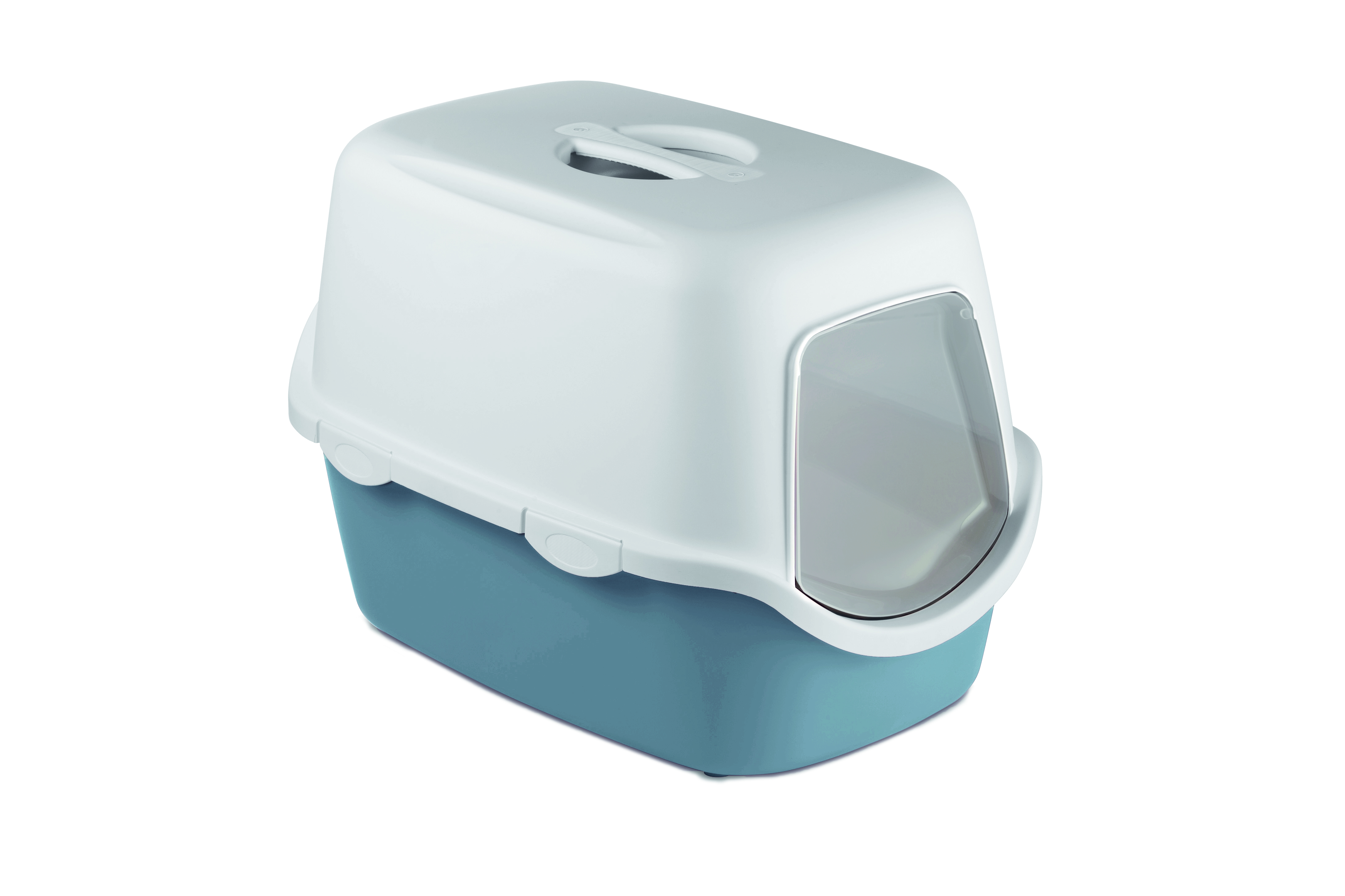 Stefanplast Cathy Filter cat toilet white/steel blue, 56x40x40 cm