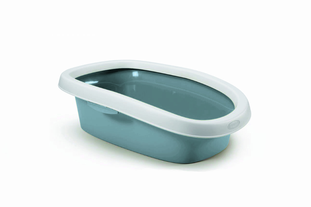 Stefanplast Sprint 10 cat toilet, white/steel blue, 31x43x14 cm