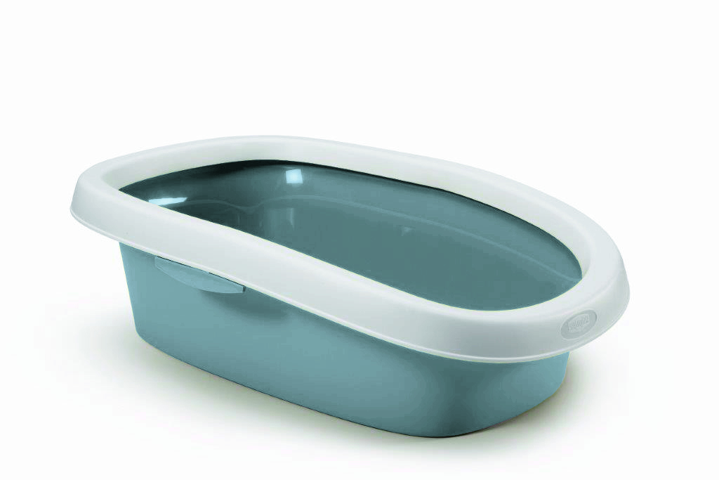 Stefanplast Sprint 20 cat toilet, white/steel blue, 39x58x17 cm