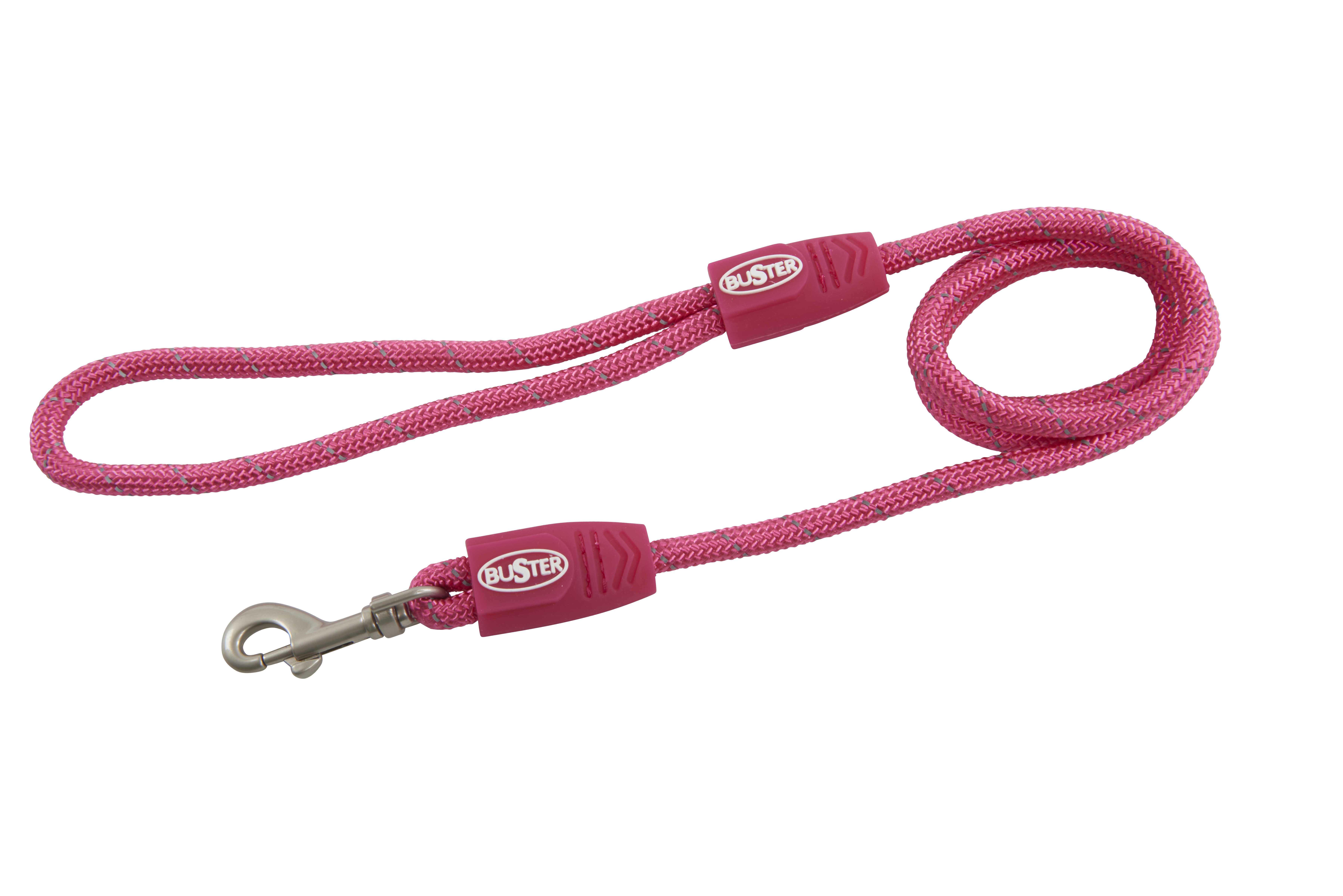 BUSTER Reflective Rope 120 cm Lead, Pink, 8mm