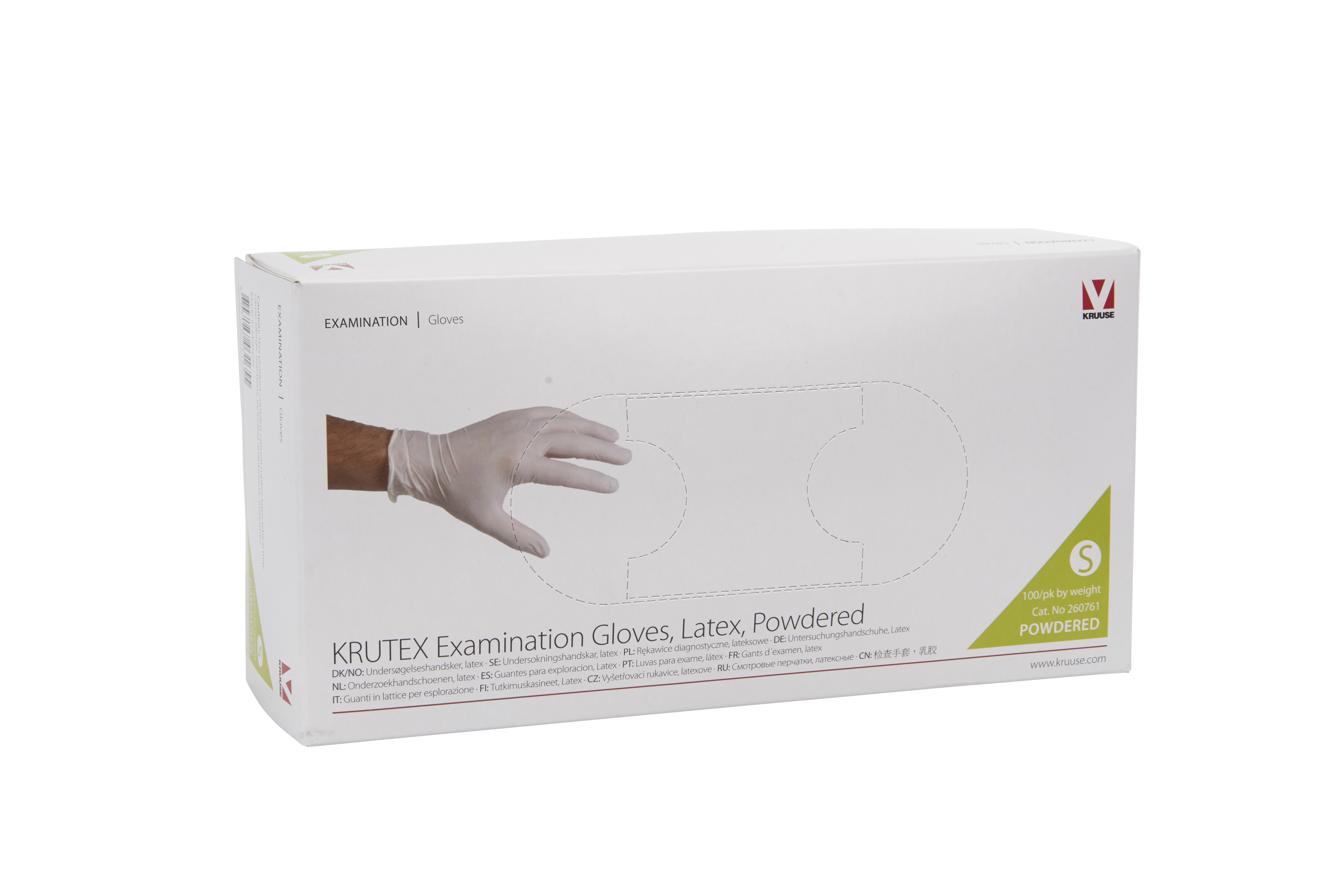 KRUTEX examination gloves, Latex,  100/pk