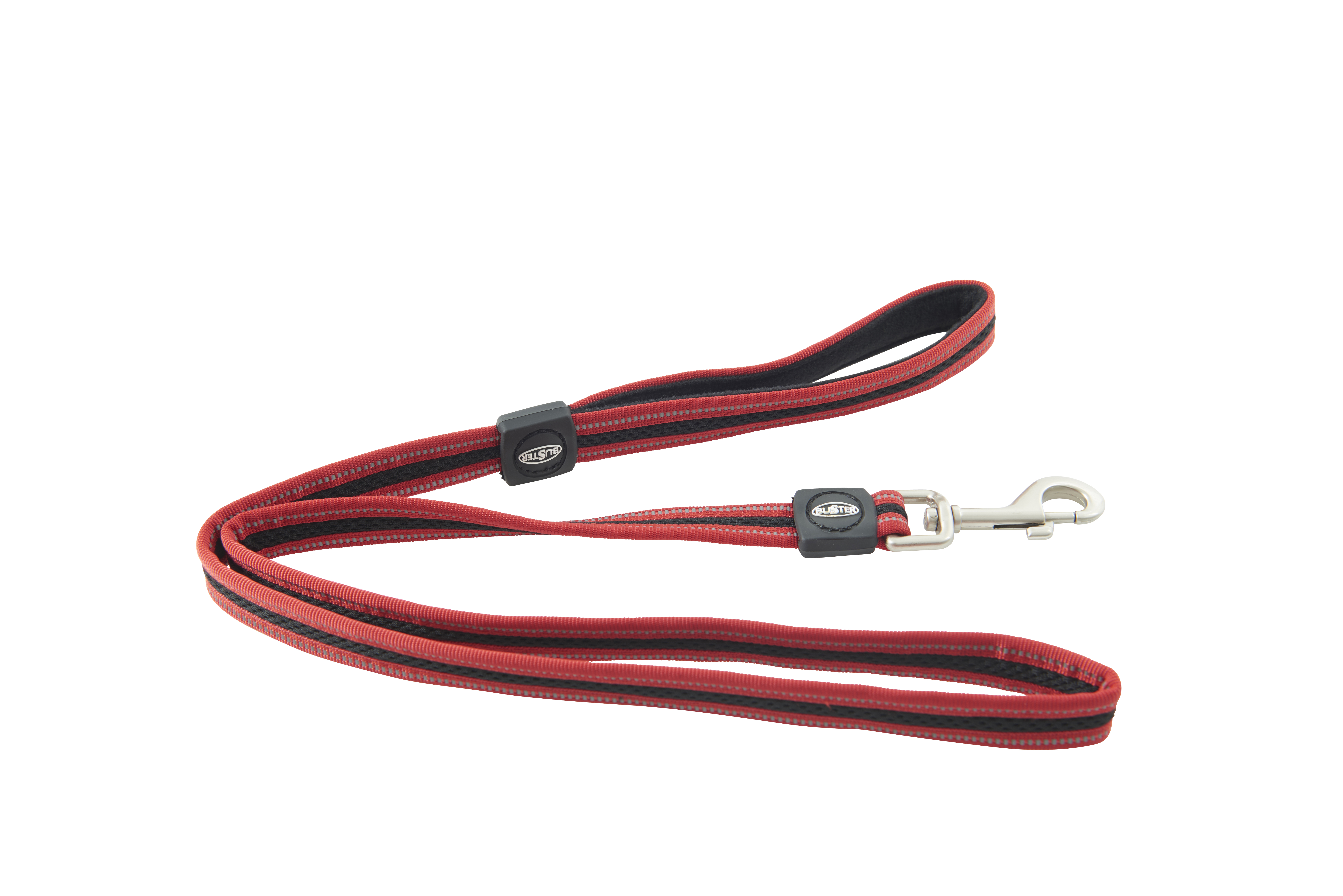 BUSTER Reflective Mesh 140 cm Lead, Red/Red