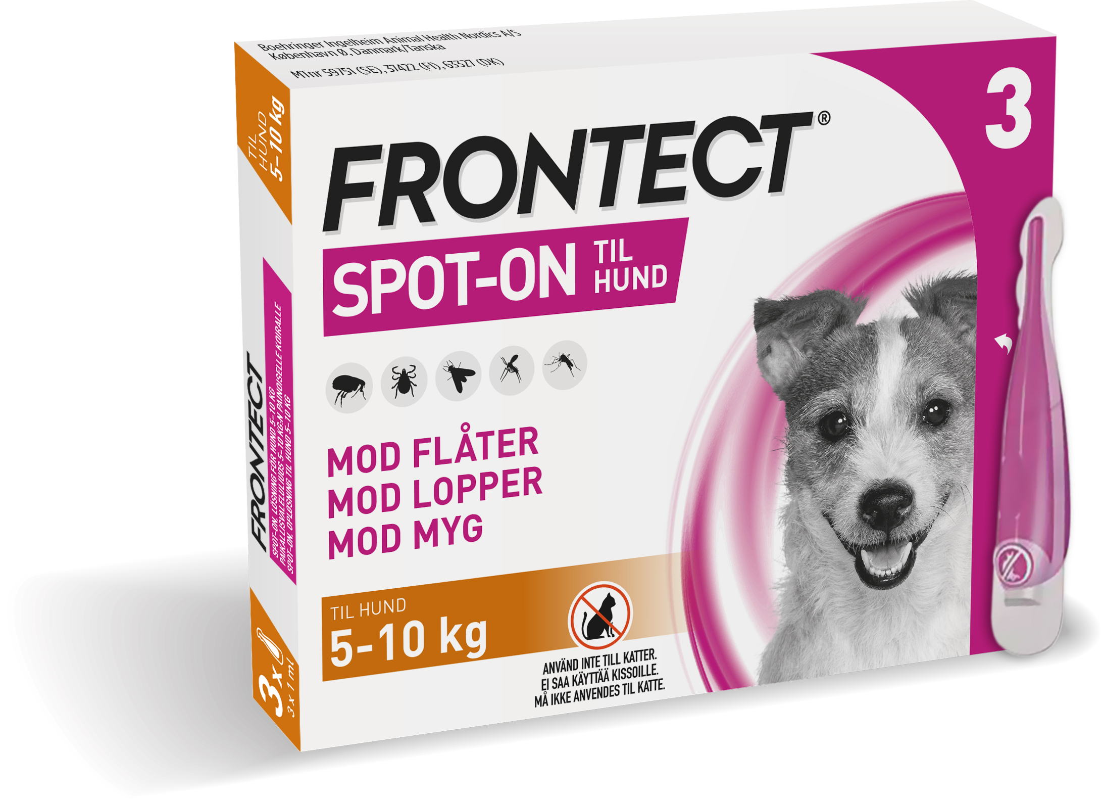 FRONTECT, 3 x 1 ml til hund 5-10 kg