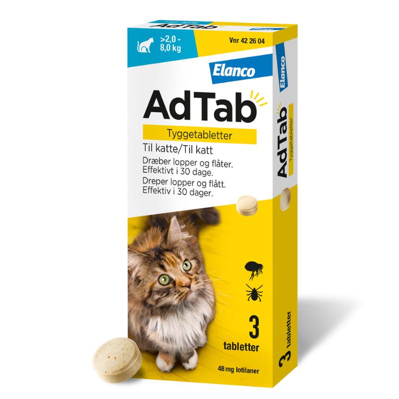 AdTab Tyggetabletter til katte >2,0-8,0 kg