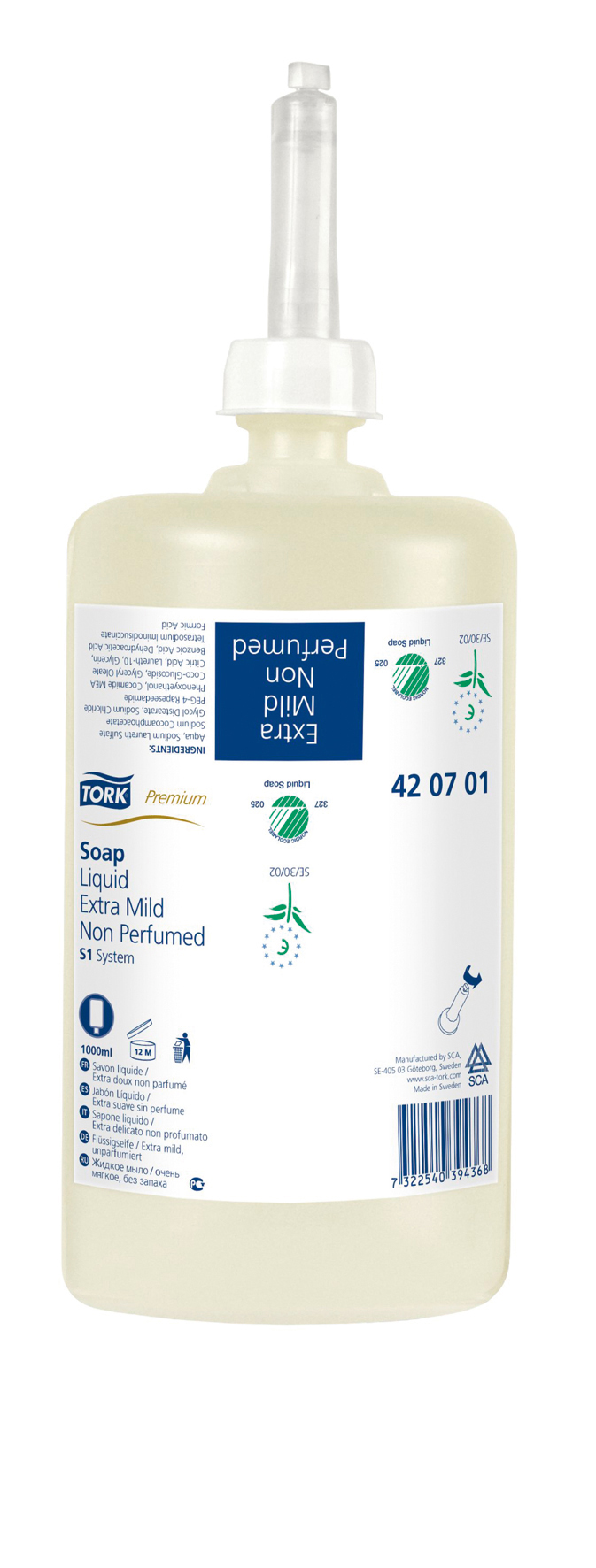 Tork Premium S1 Sæbe Extra mild u/parfume  1000ml