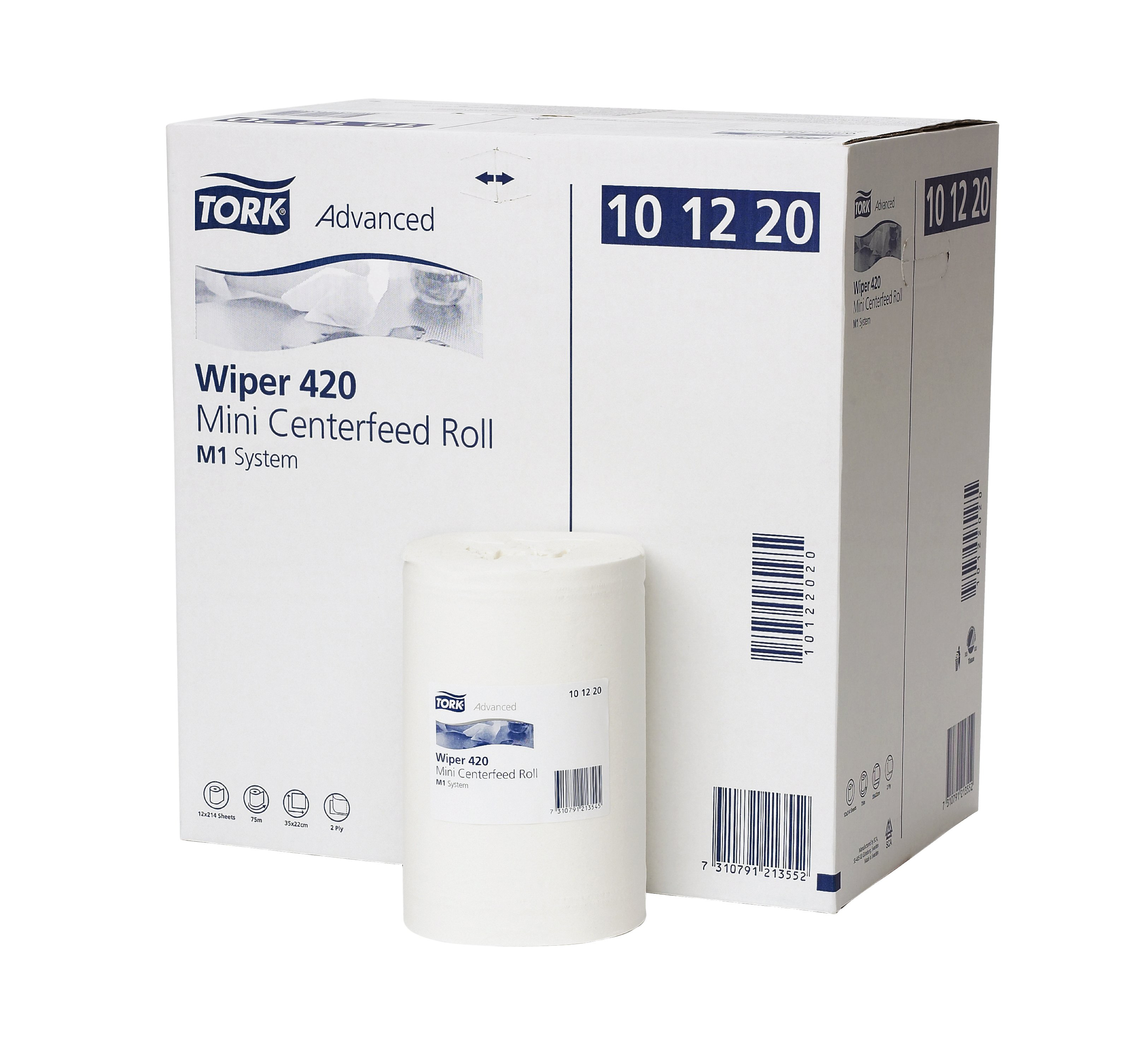 Tork Advanced Aftørringspapir Hvid - M1
