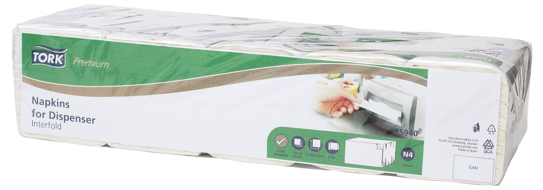 Tork Premium Interfold serviettet N4 5x200stk
