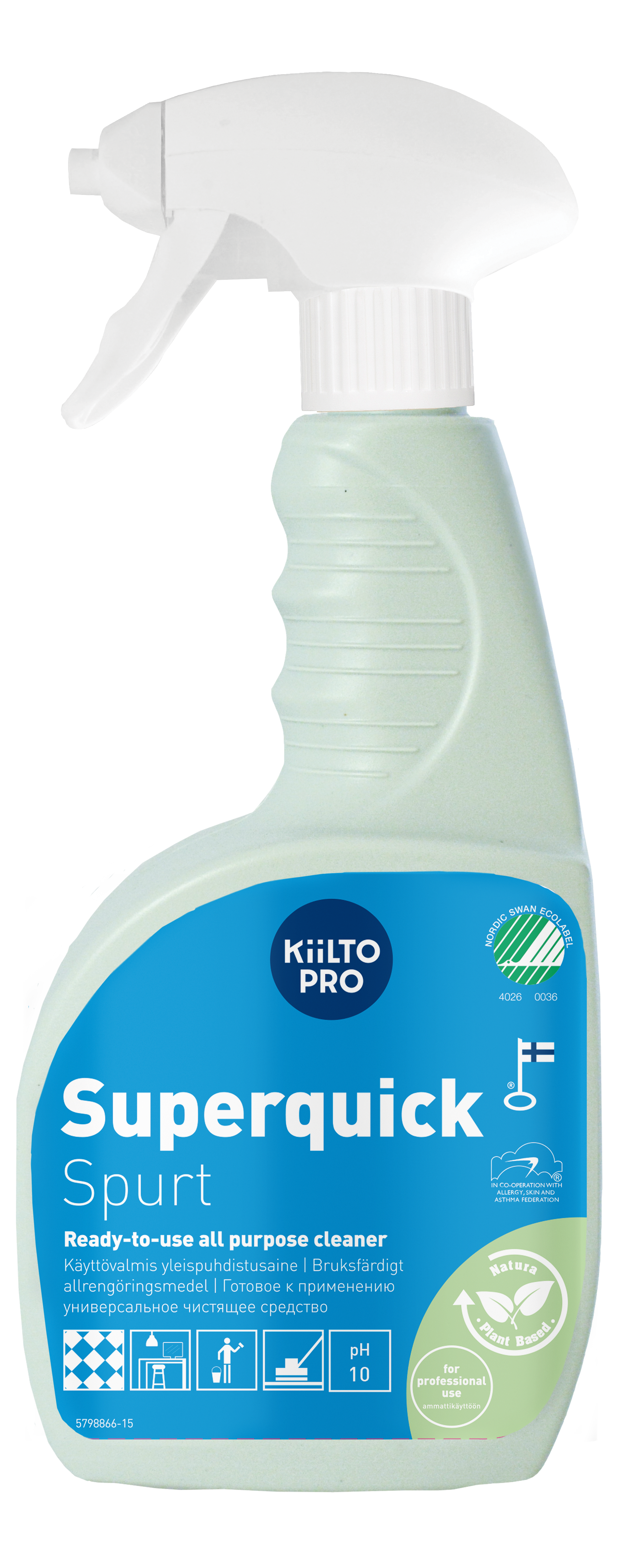 Kiilto Superquick Spurt Bruksklar universalrengjøring, 750 ml, 1 stk

