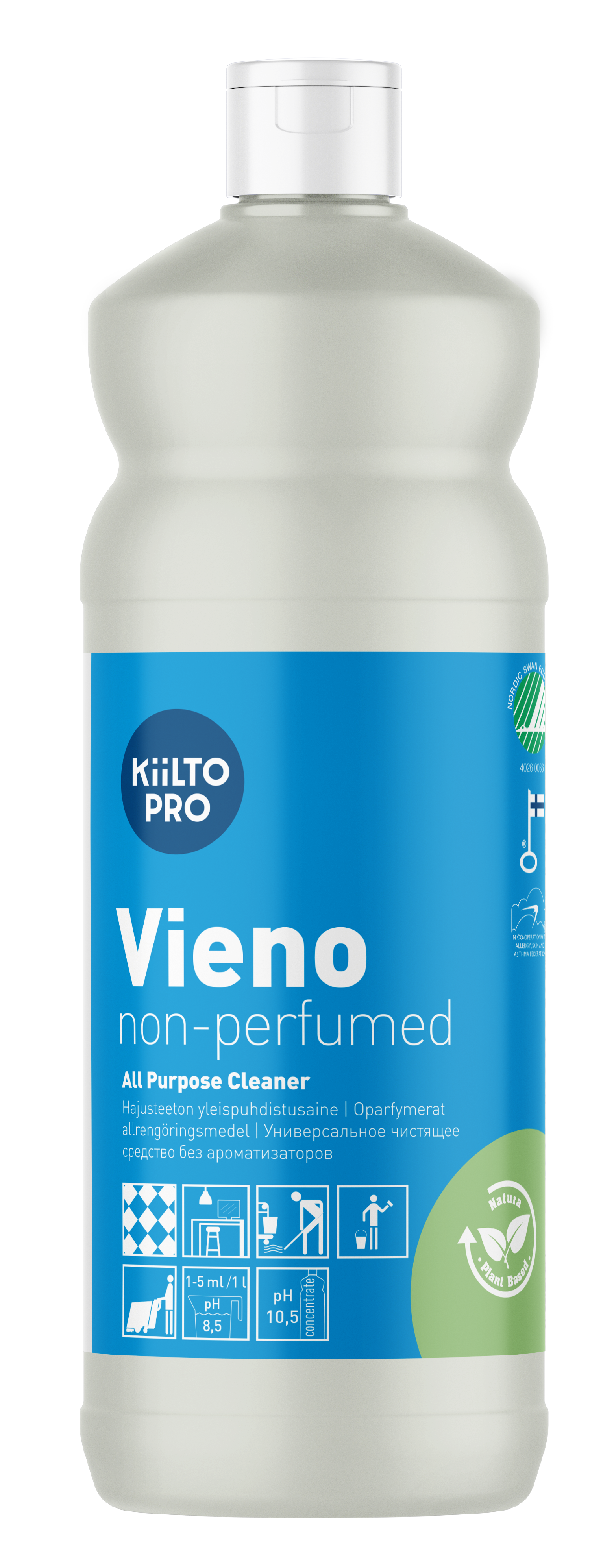 Kiilto Vieno Universalrengöringsmedel, oparfymerat, 1 L, 1 st