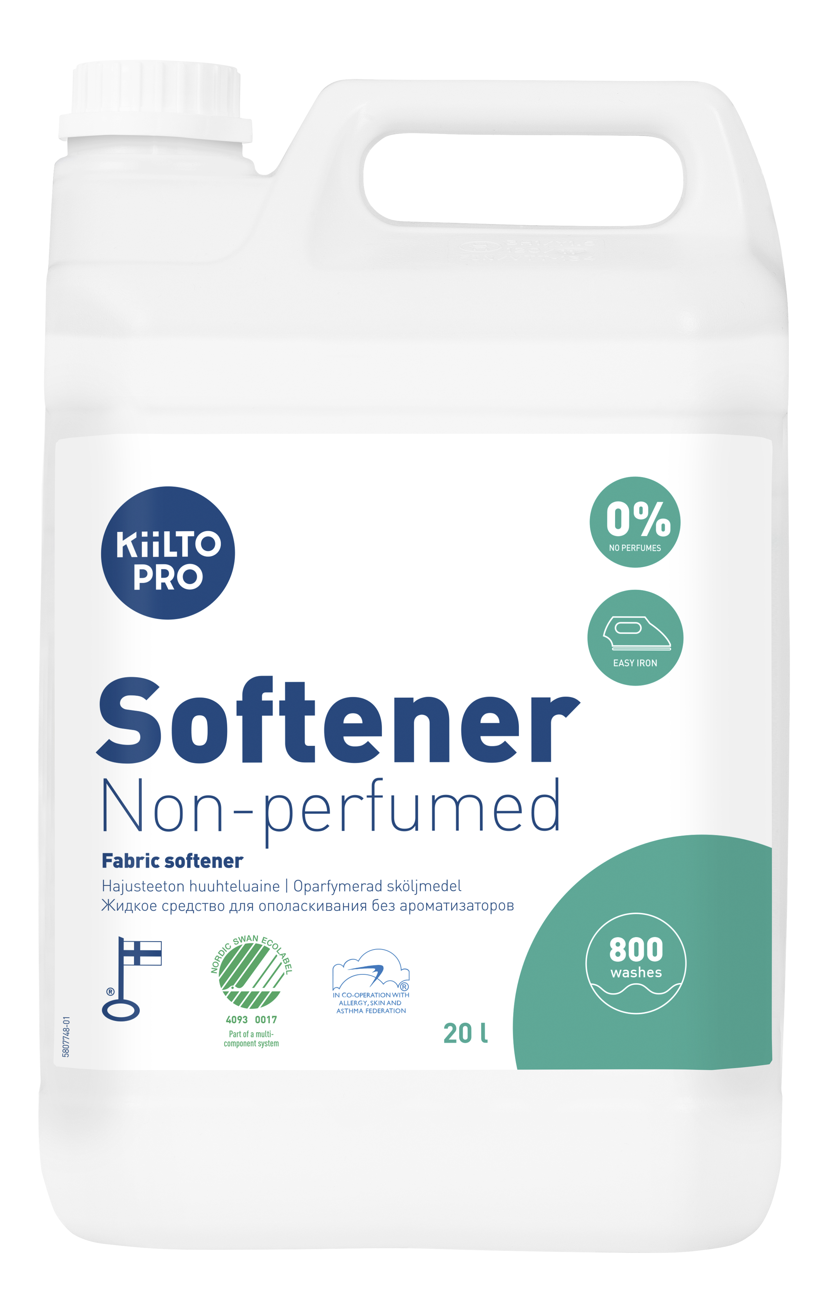 Kiilto Soft Pure Uparfymert tøymykner, 5 L, 1 stk