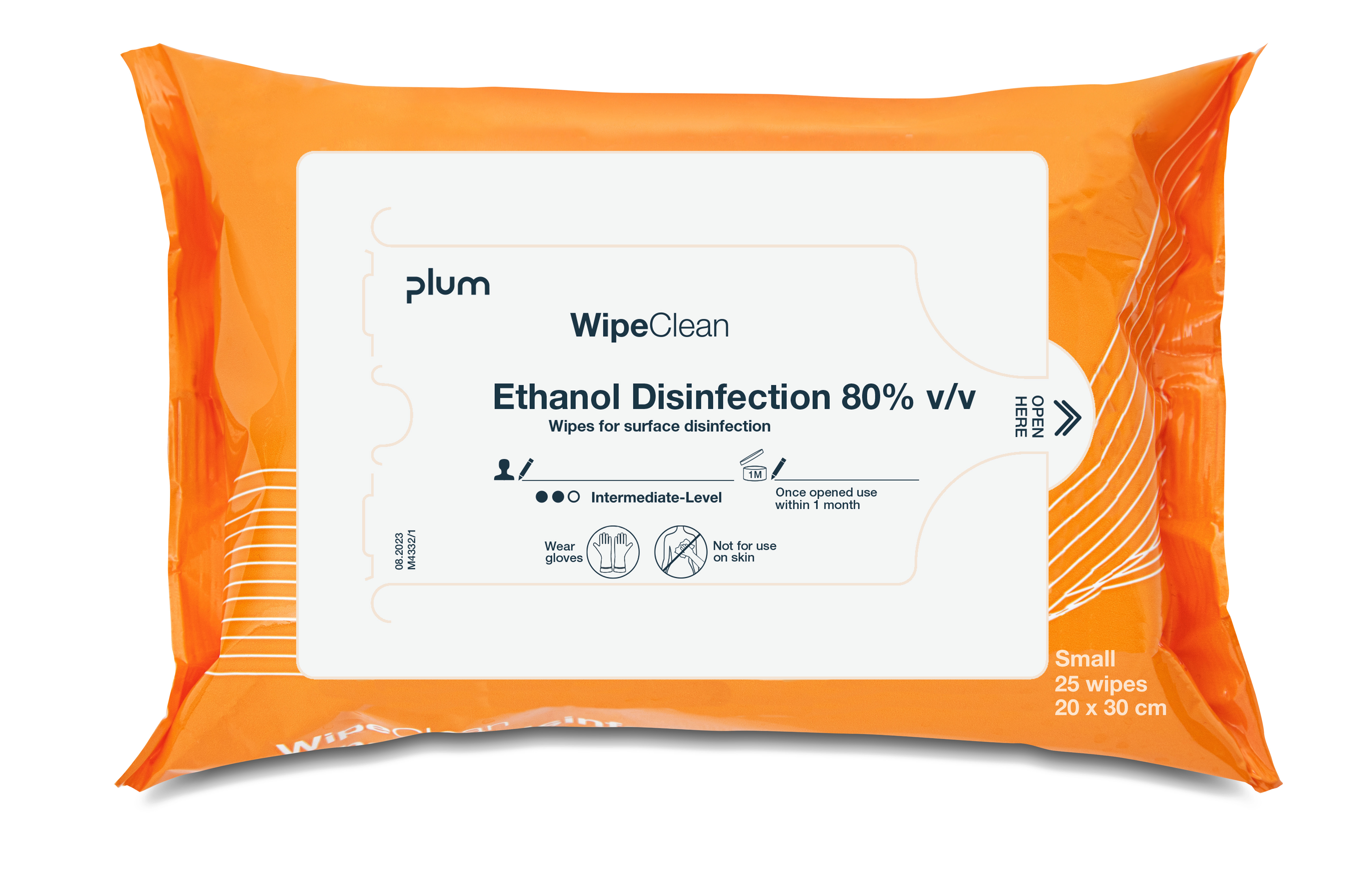 WipeClean Ethanol 80% Desinfektionsservett, S, 25 st