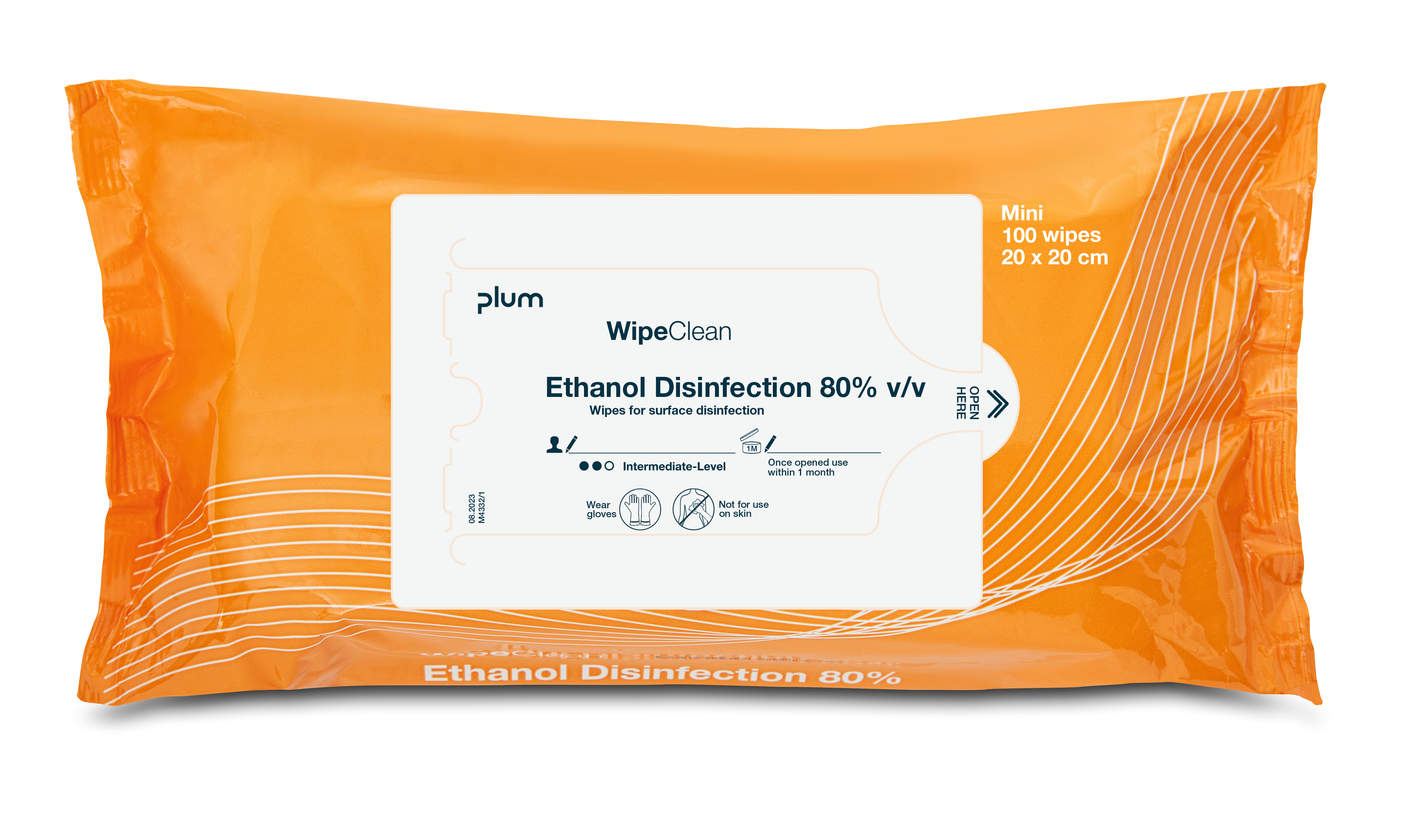 WipeClean Ethanol 80 % Desinfeksjonsserviett, Mini, 100 stk