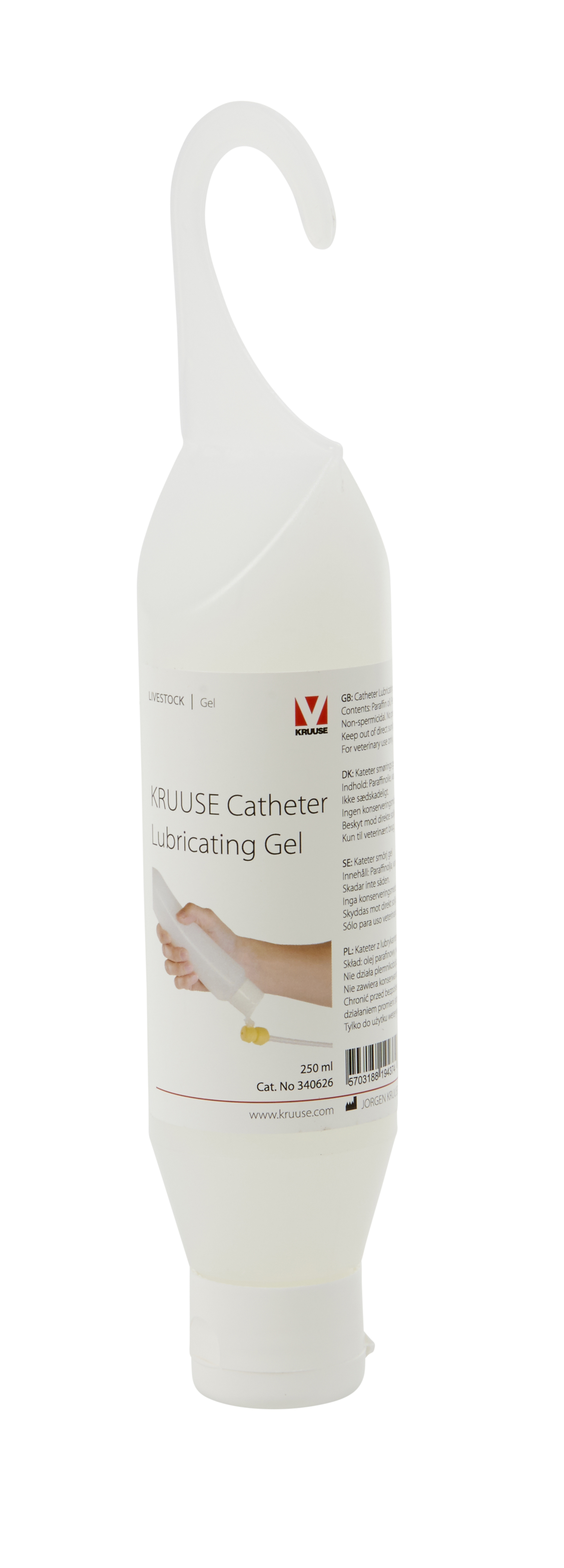 KRUUSE catheter gel, hanging tube, 250 ml