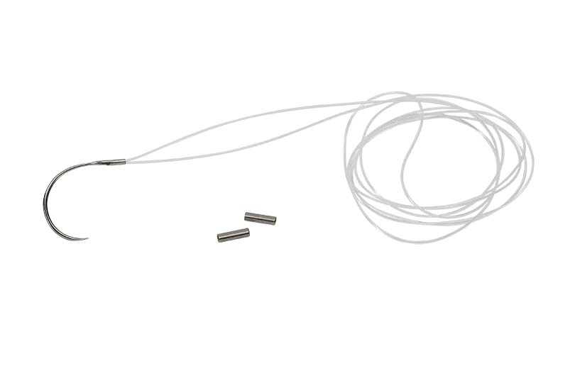 100LB NYLON 800MM W/DOUBLE NYLON & 12MM CRIMP & MED NEEDLE [091167]