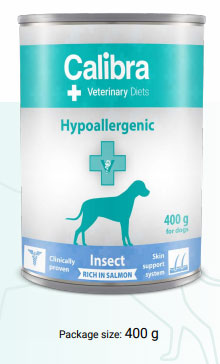 Calibra VD Dog can Hypoallergenic Insect & Salmon, 400g