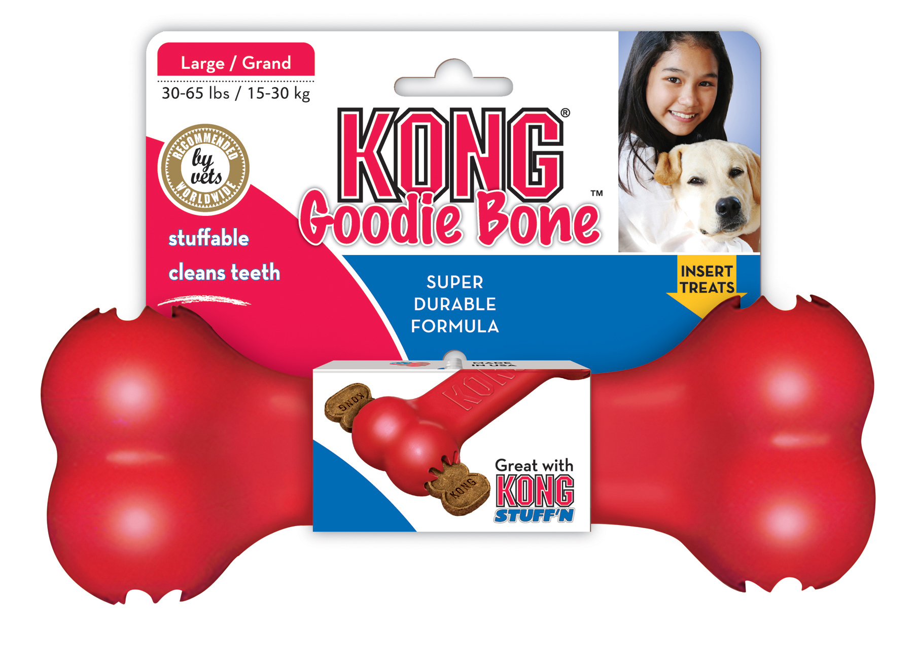 Kong Goodie bone leksak röd [10011] 1st