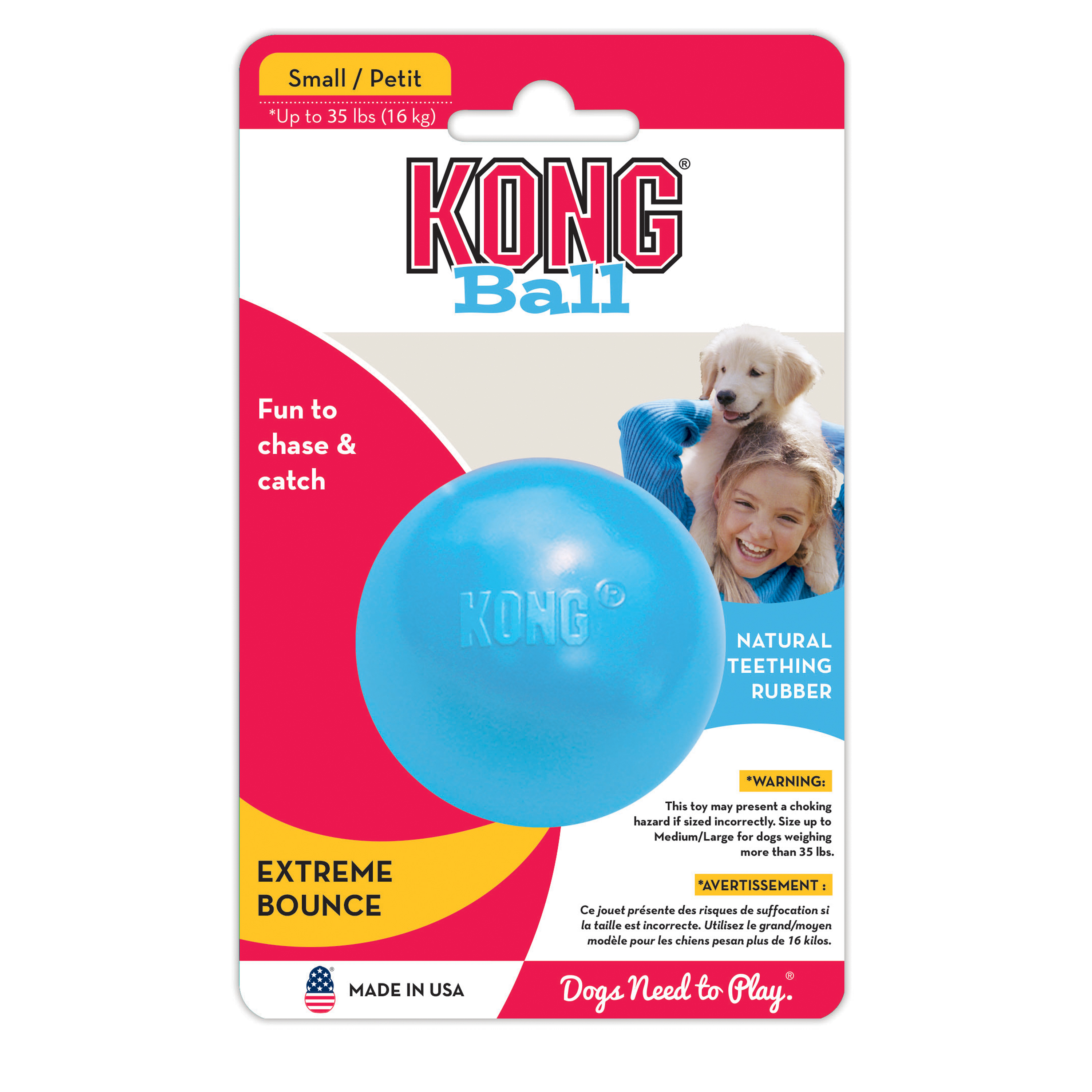 KONG Puppy Ball med hull, small, 6,35 cm.KPB2E