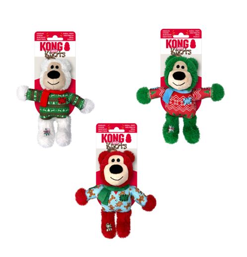 KONG Holiday Wild Knots Bear Assorted Sm/Md, H24D113