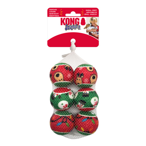 KONG Holiday SqueakAir® Balls 6-pk Sm, H24D139