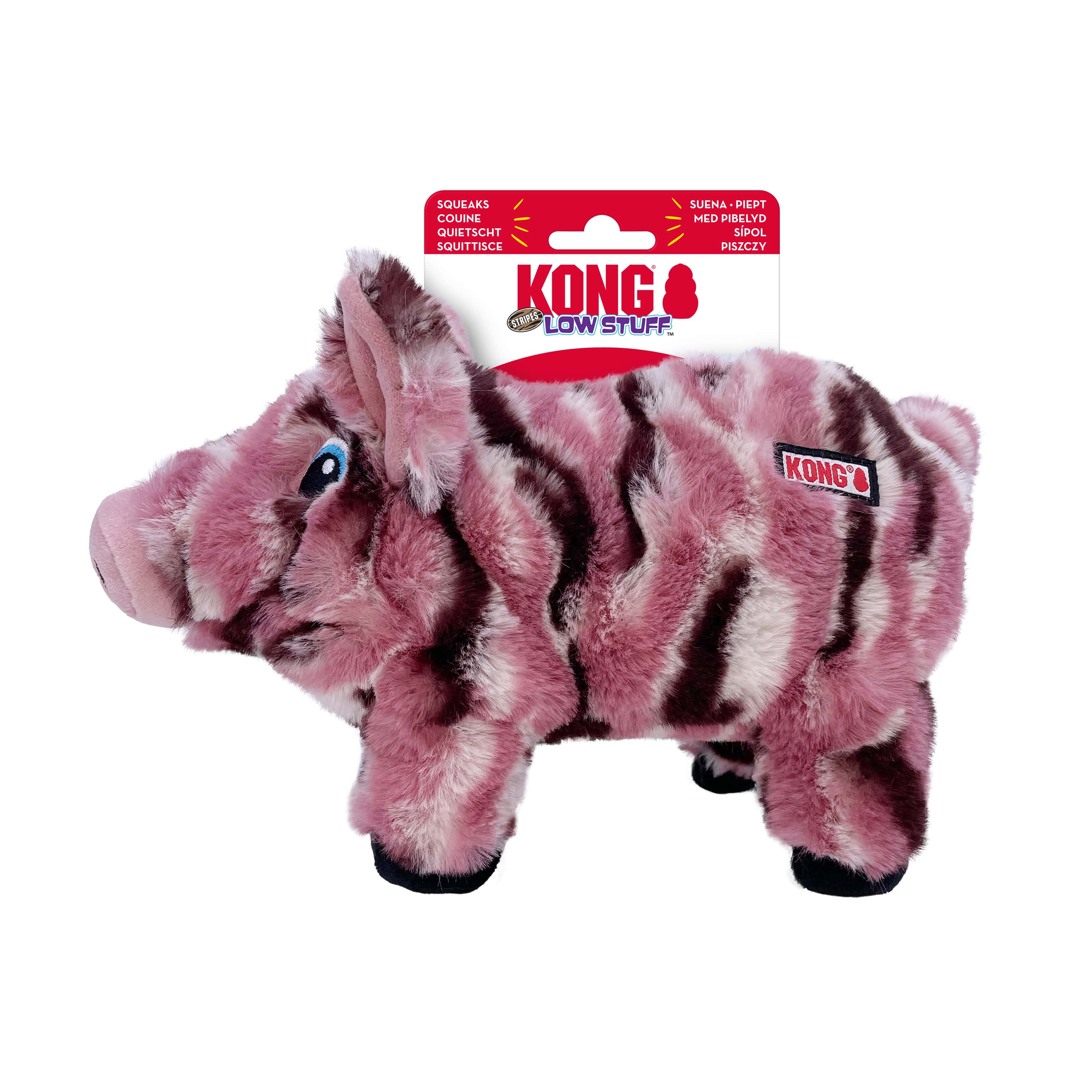 KONG Low Stuff Stripes Pig Md [LWT23E]